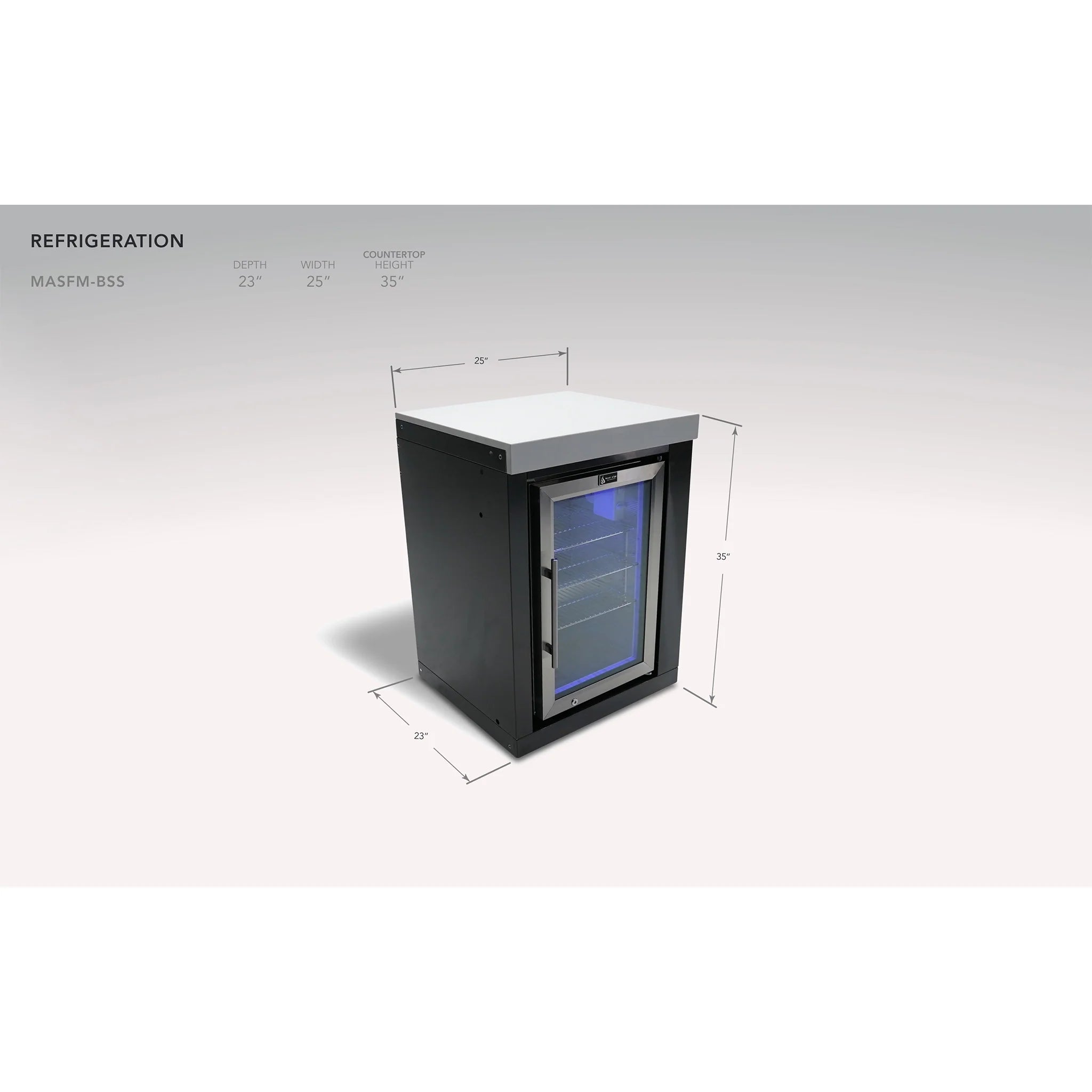 2.6 Cu. Ft. Outdoor Rated Black Stainless Steel Refrigerator Cabinet Module