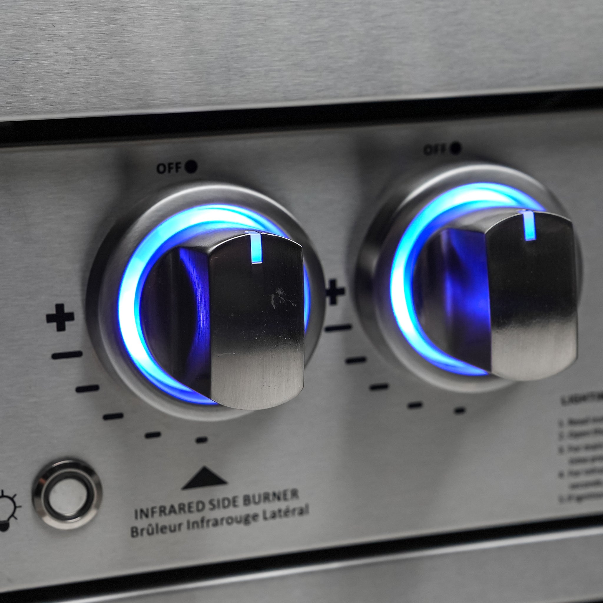 400 Deluxe 7.5 ft. Stainless Steel 4-Burner Outdoor Kitchen Island with 90 Degree Corner and Fridge Cabinet