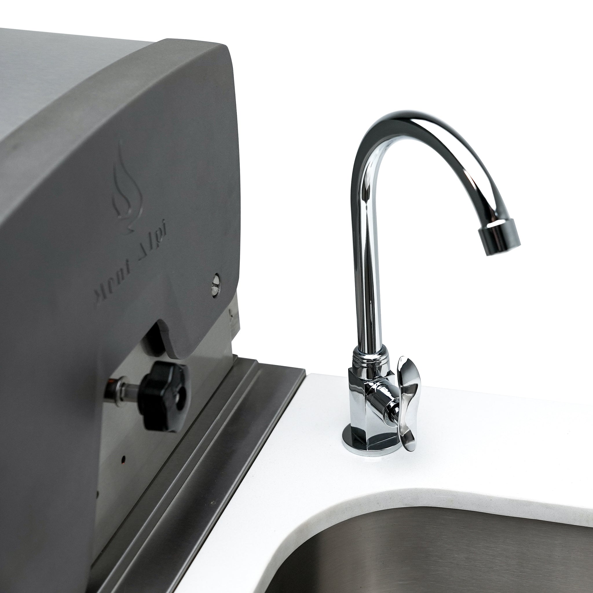 400 Deluxe 10 ft. Stainless Steel 4-Burner Outdoor Kitchen Island with Beverage Center