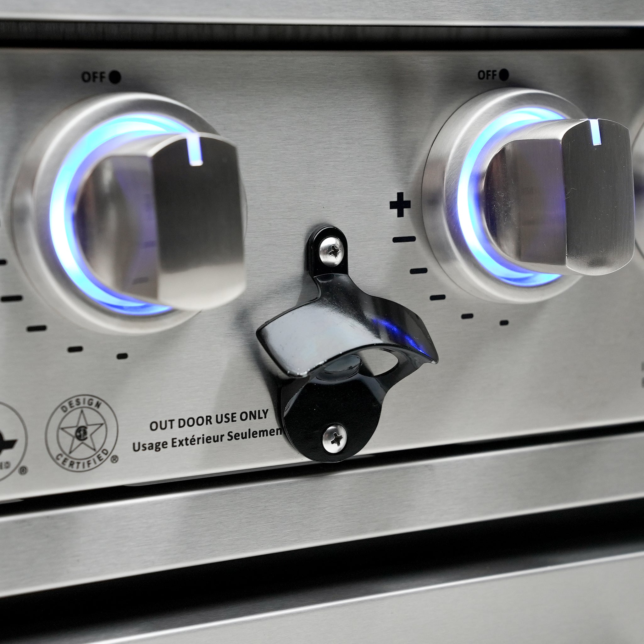 805 Original Stainless Steel 6-Burner Outdoor Kitchen Island with 90 Degree Corner and Beverage Center