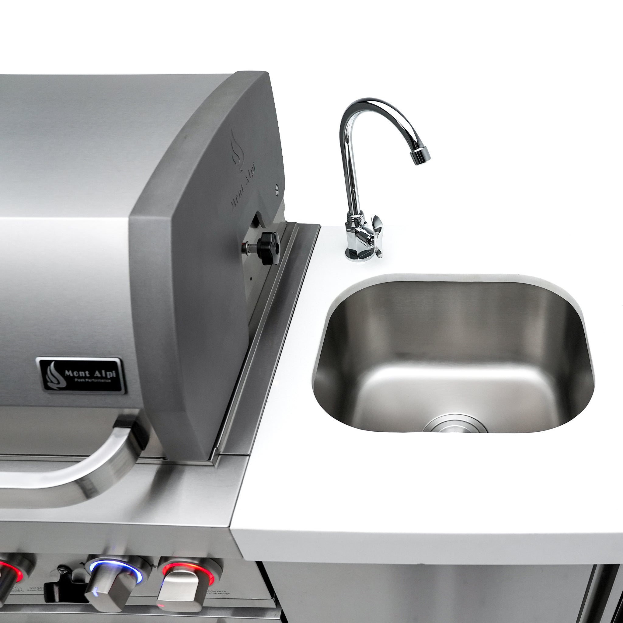 805 Original 11 ft. Stainless Steel 6-Burner Outdoor Kitchen Island with Beverage Center