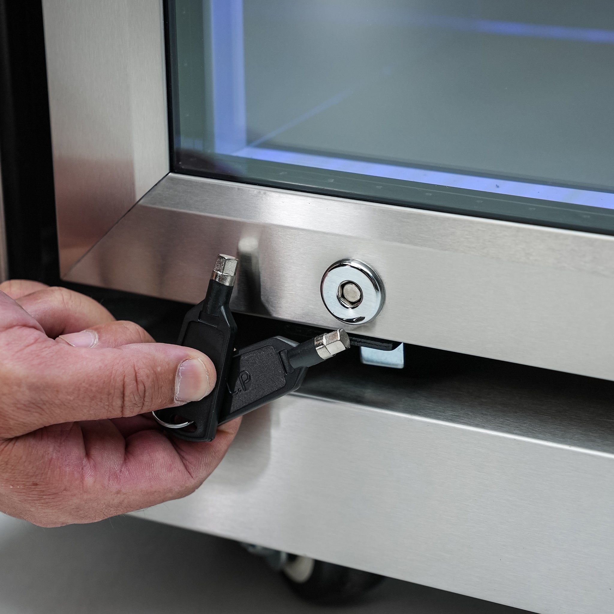 805 8 ft. Black Stainless Steel 6-Burner Outdoor Kitchen Island with 90-Degree Corner and Beverage Center