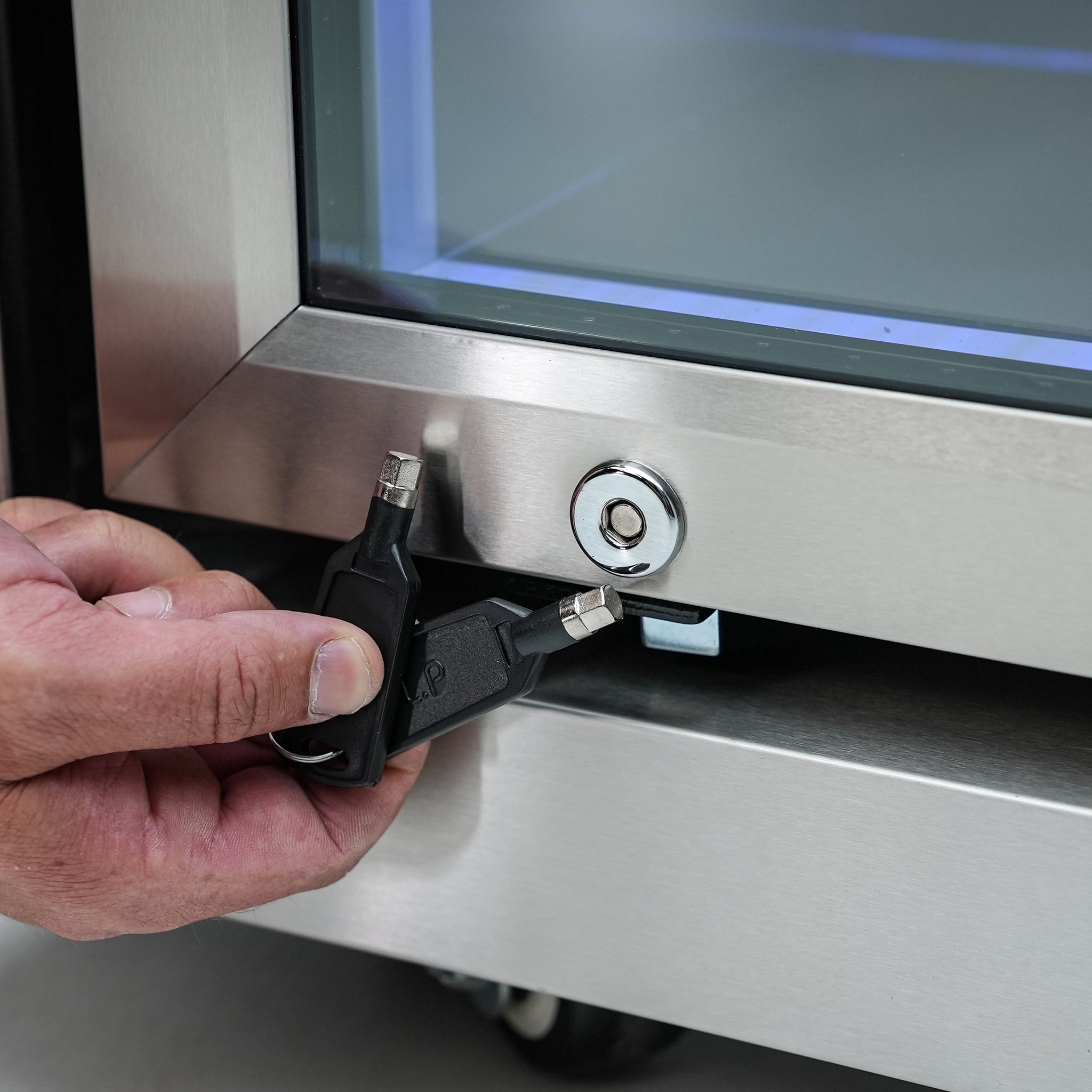 805 8 ft. Black Stainless Steel 6-Burner Outdoor Kitchen Island with Fridge Cabinet