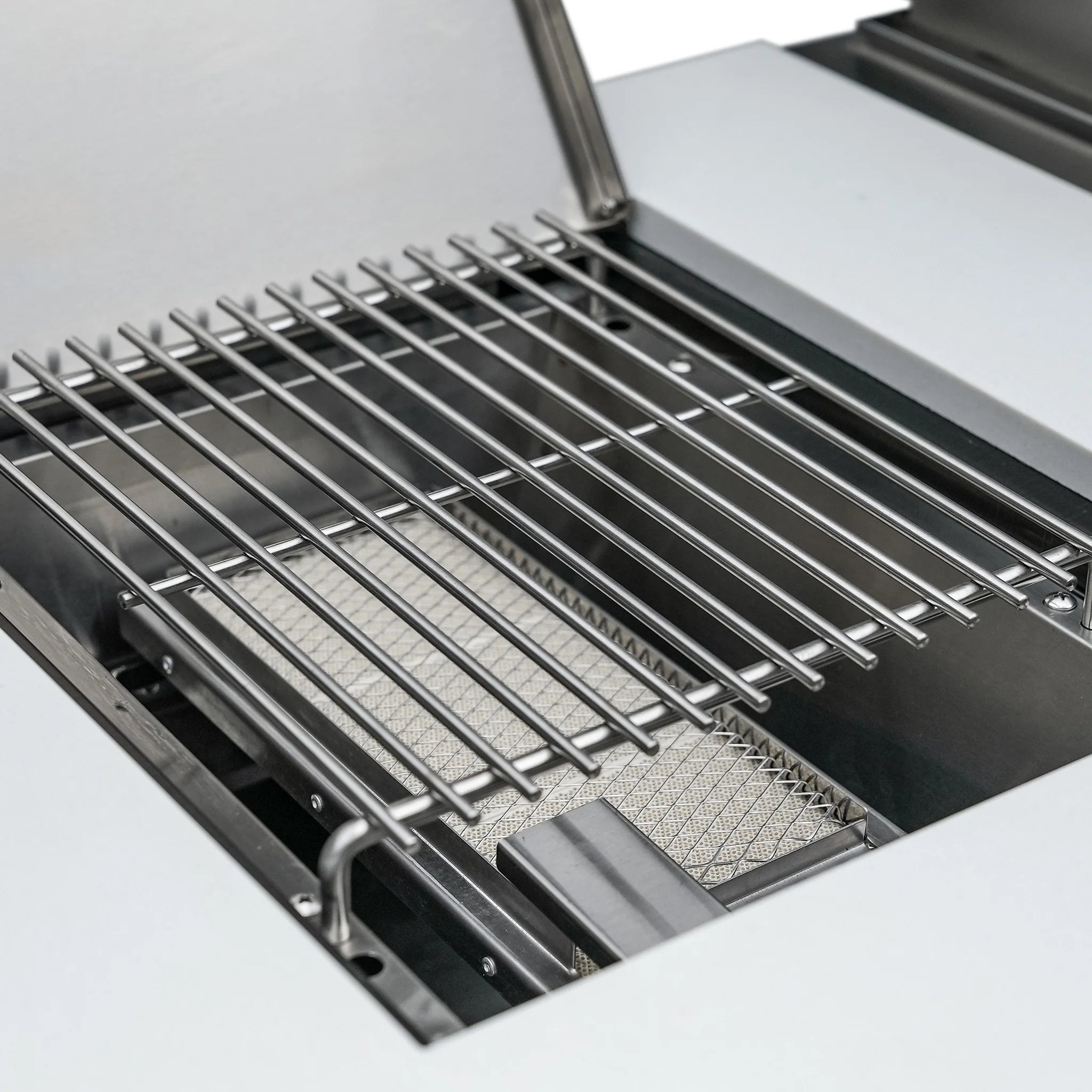 805 Deluxe 8 ft. Stainless Steel 6-Burner Outdoor Kitchen Island with 90-Degree Corner and Beverage Center