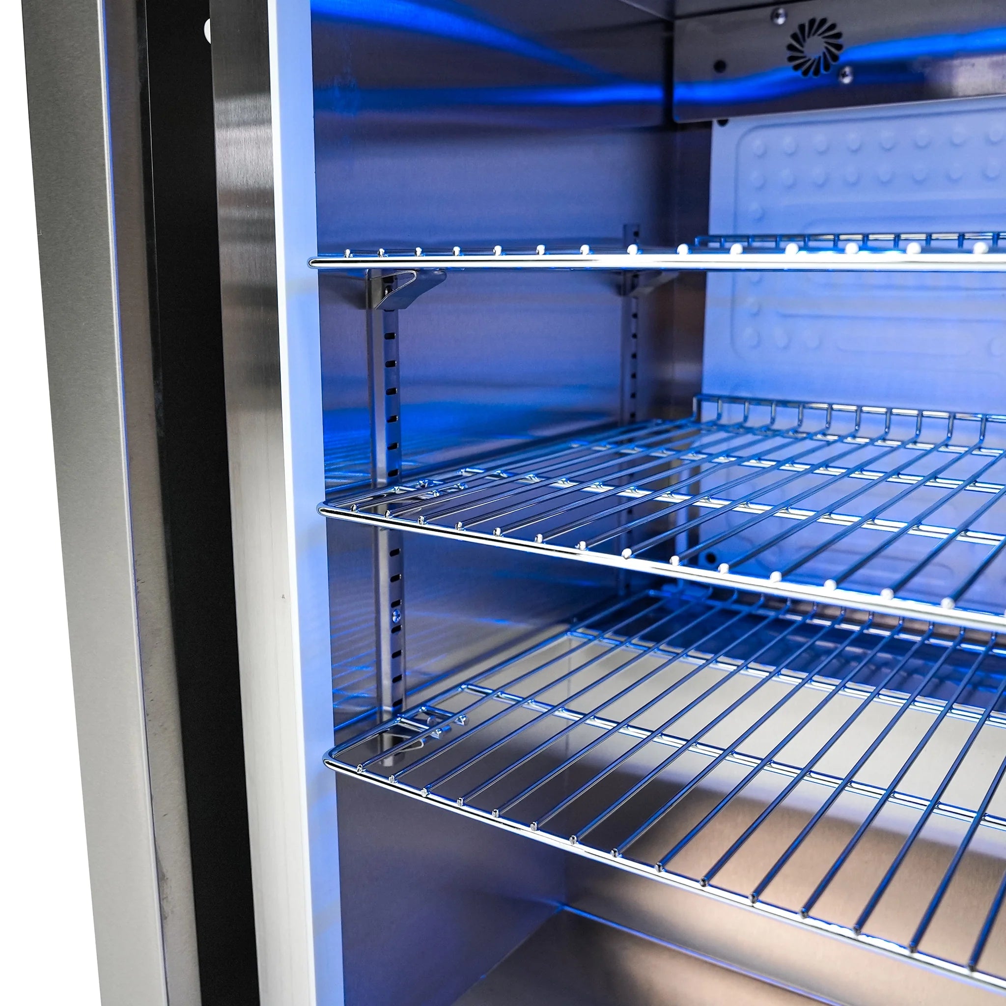 805 Deluxe 8 ft. Stainless Steel 6-Burner Outdoor Kitchen Island with 90-Degree Corner and Beverage Center