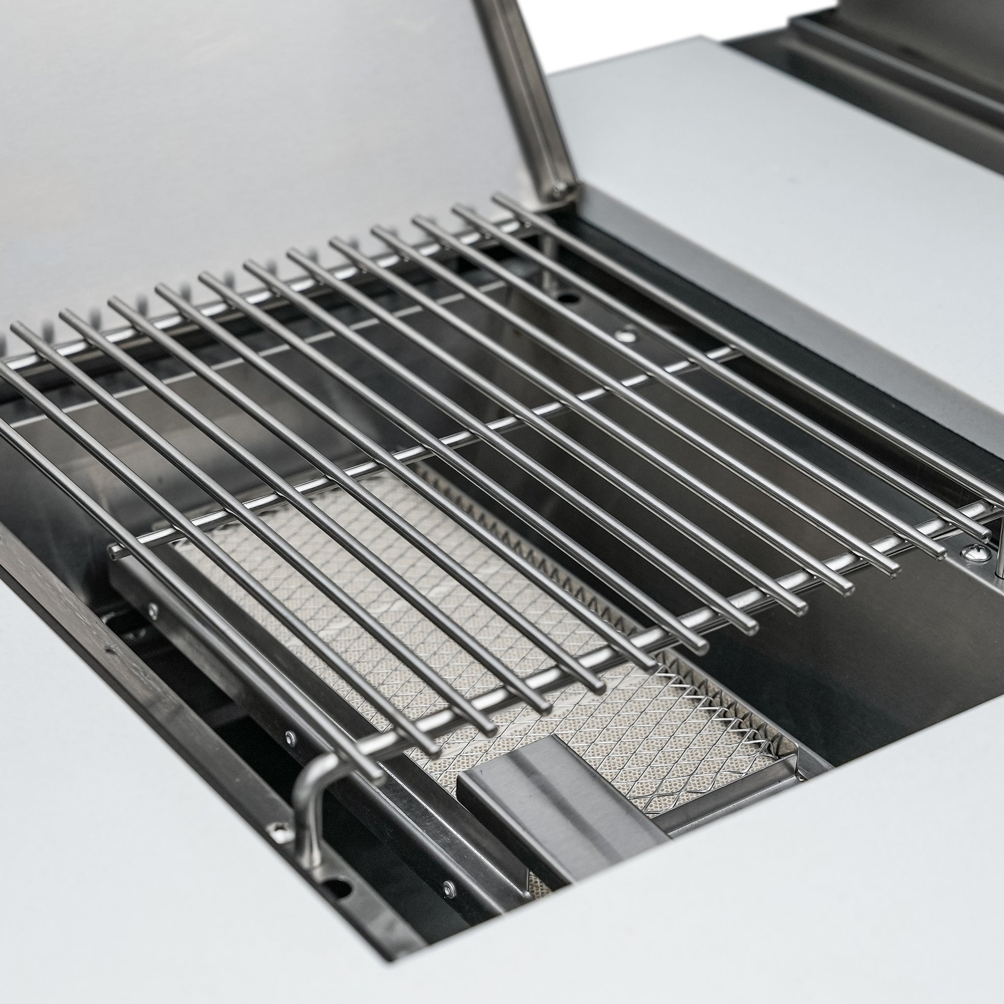 805 Deluxe Stainless Steel 6-Burner Outdoor Kitchen Island with 90-Degree Corner Beverage Center and Fridge Cabinet