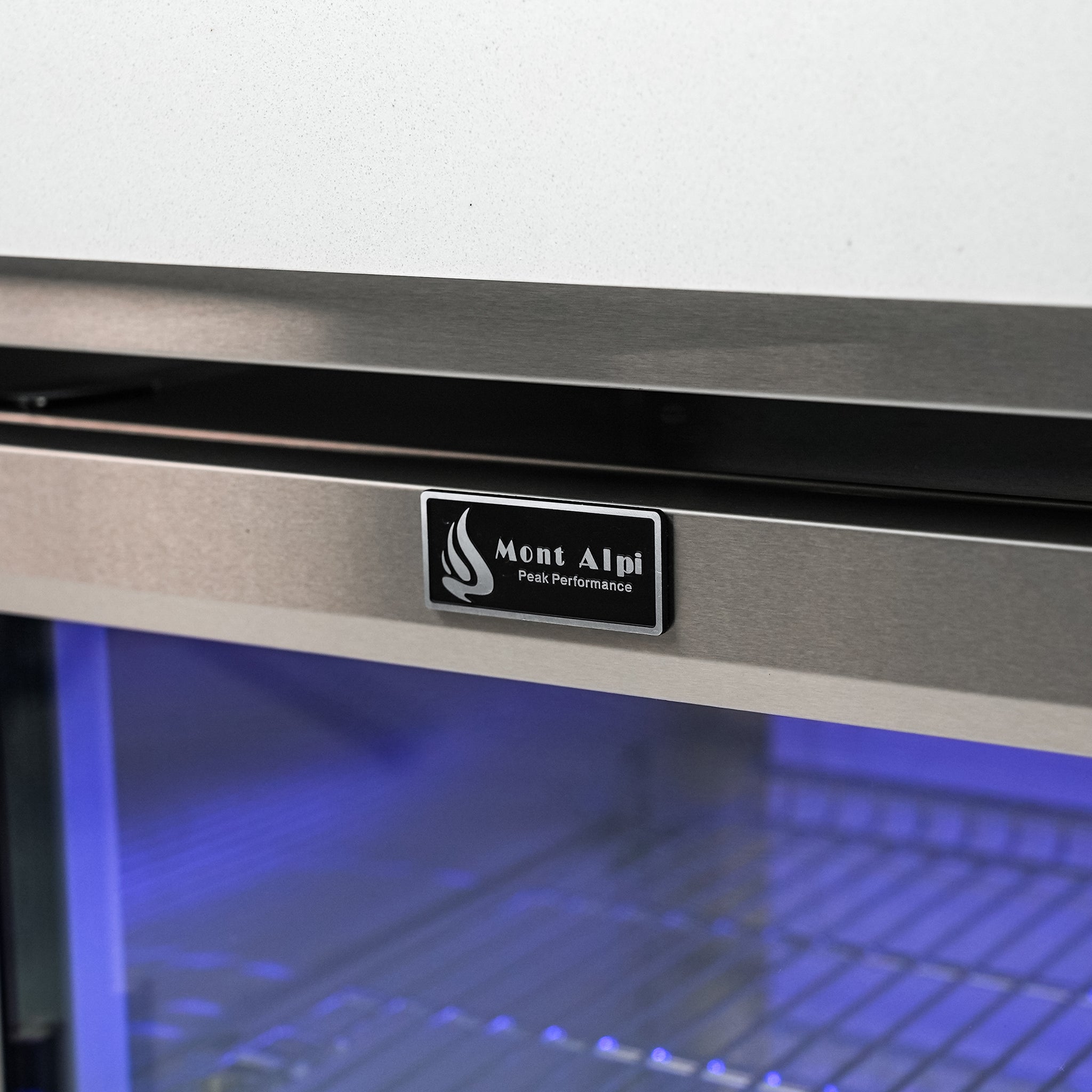 805 Deluxe 8 ft. Stainless Steel 6-Burner Outdoor Kitchen Island with Fridge Cabinet