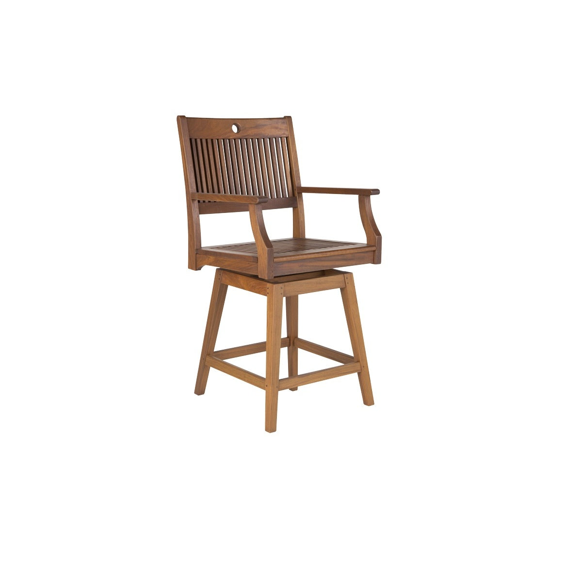Opal Ipe Wood Swivel Counter Arm Chair