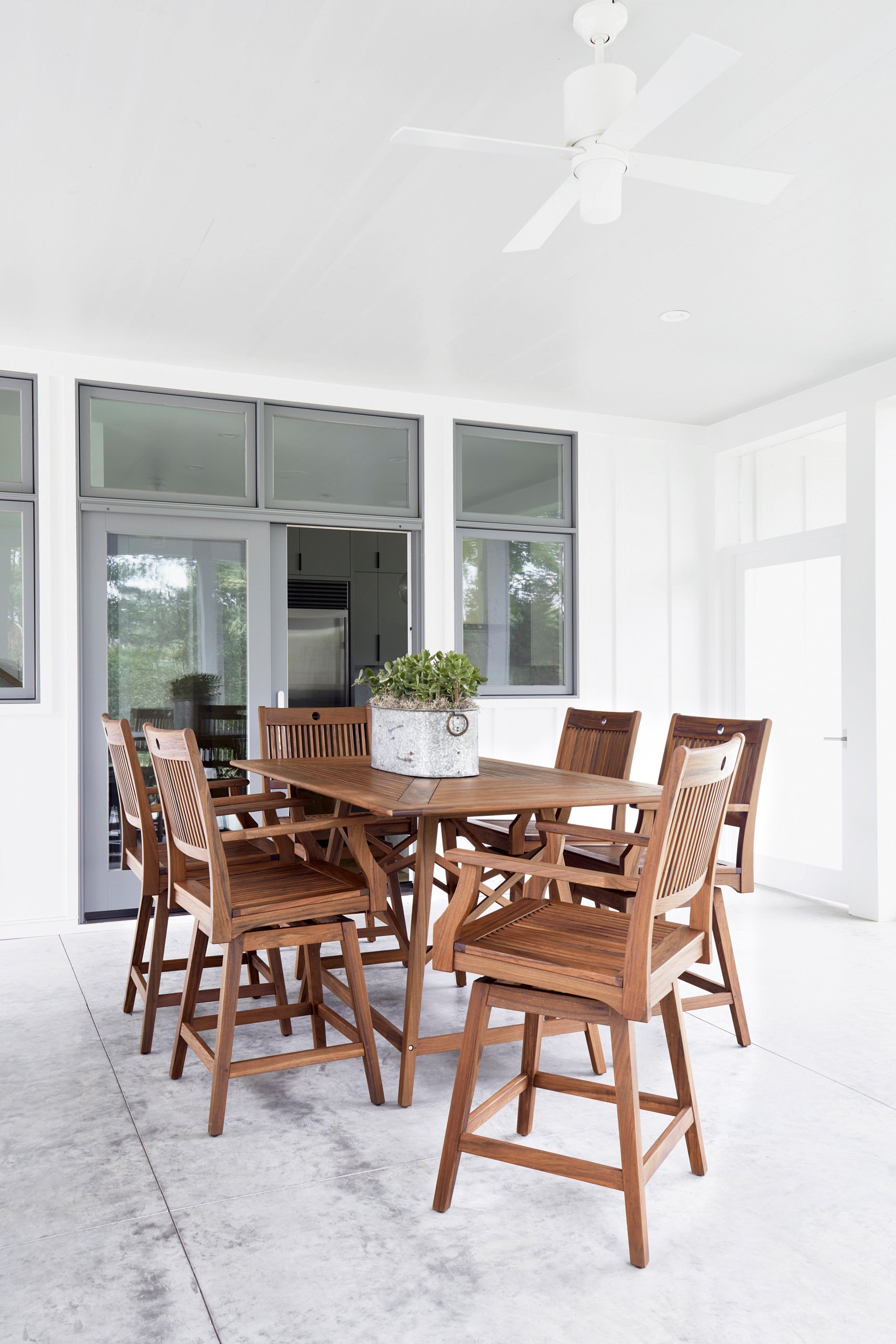 Opal Ipe Wood Swivel Counter Arm Chair