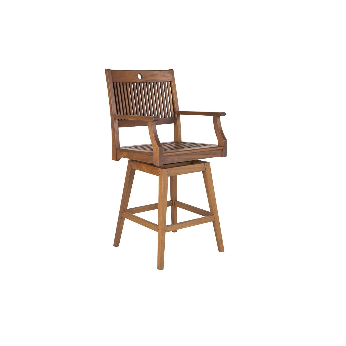 Opal Ipe Wood Swivel Bar Arm Chair