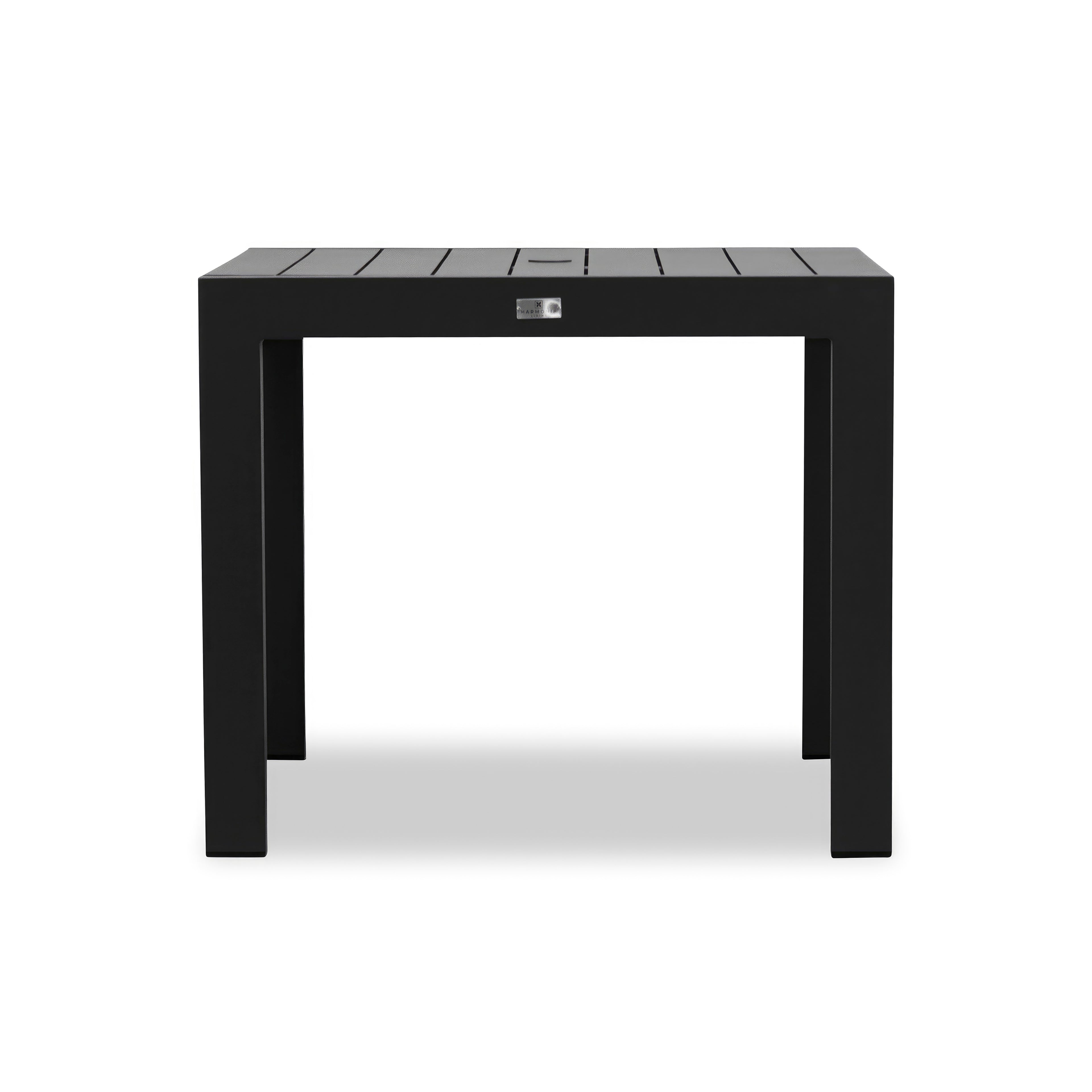 Pacifica Classic 4 Seat Square Dining Set#Finish_Black