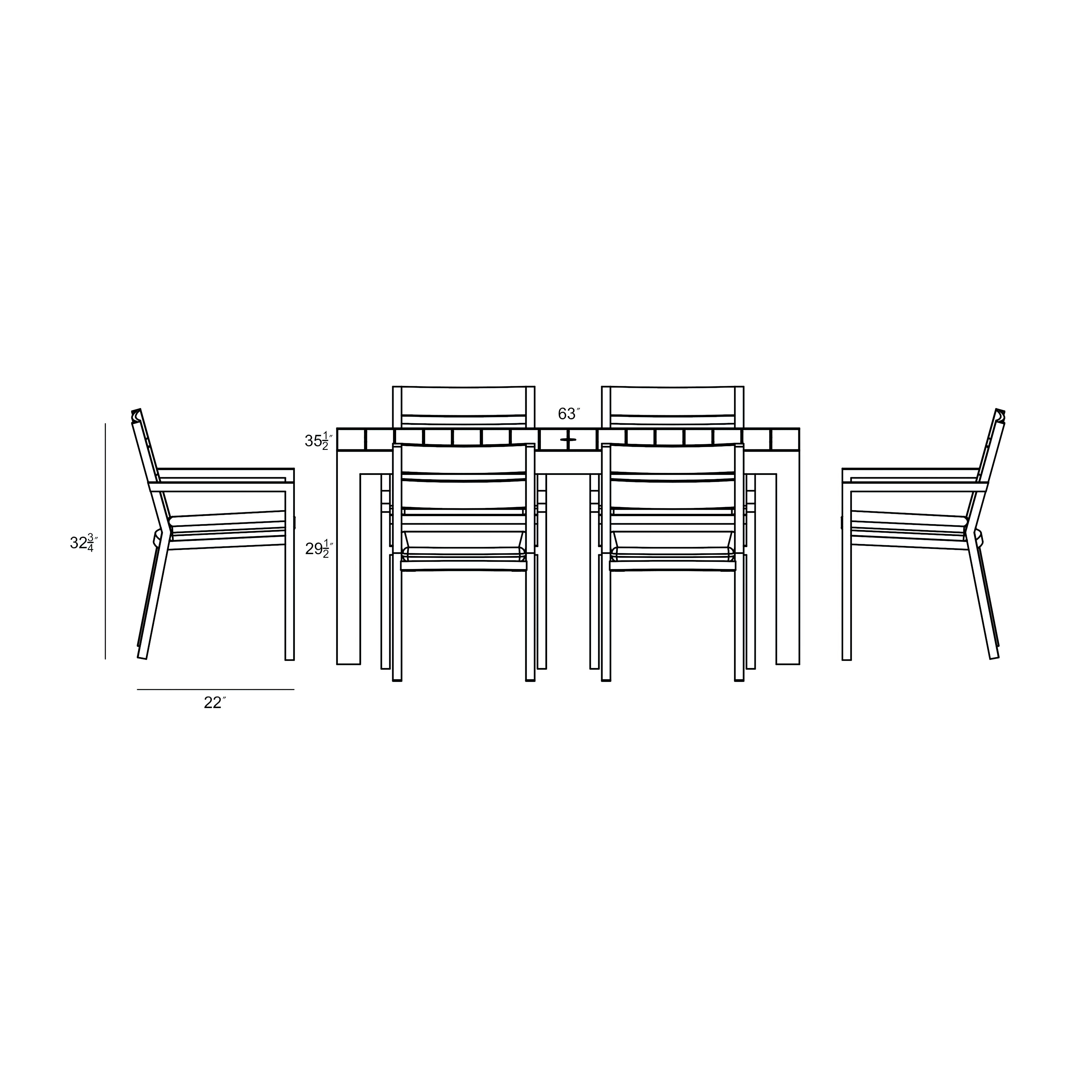 Pacifica Classic 6 Seat Rectangular Dining Set