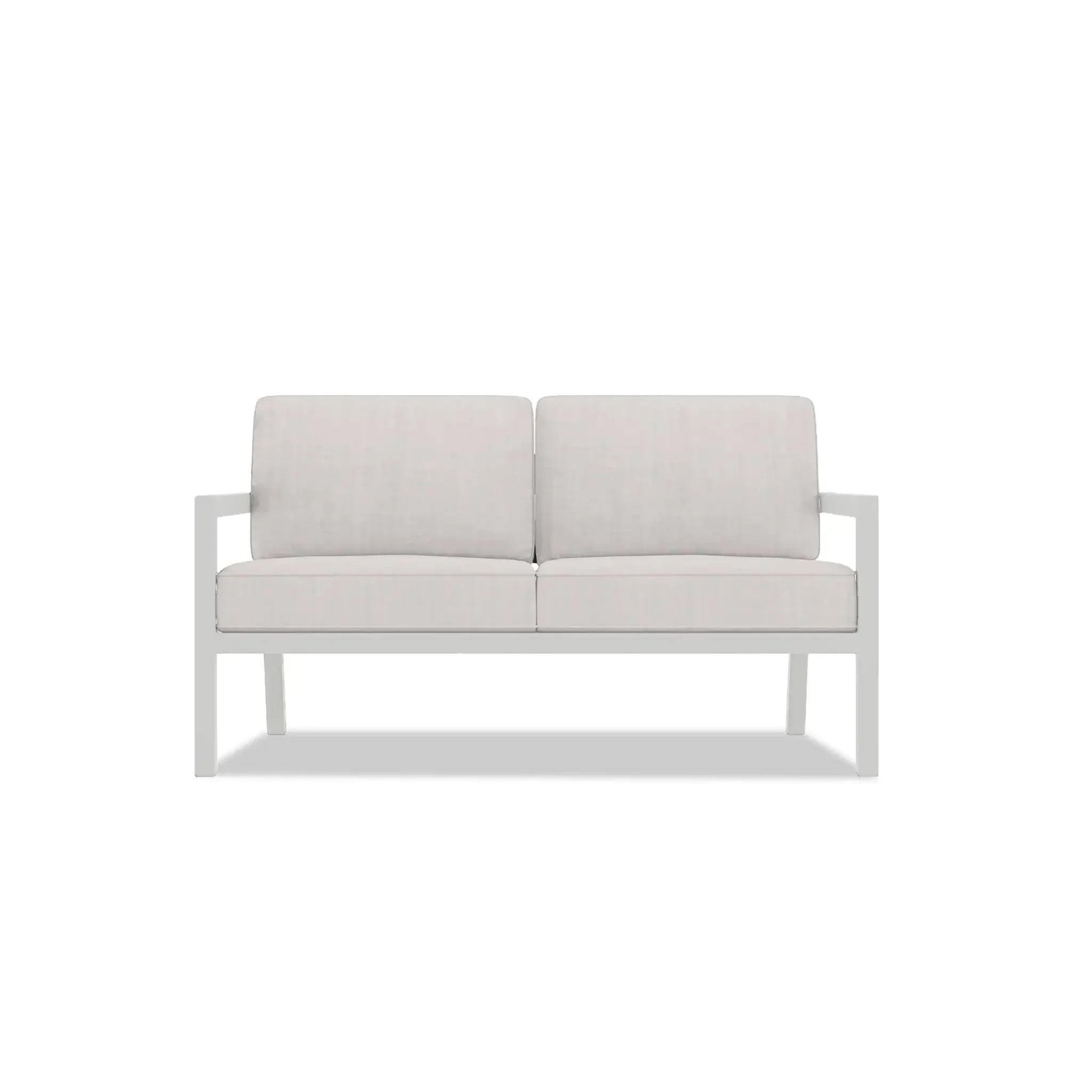 Pacifica Classic 4 Piece Aluminum Loveseat Set#Finish_White#Fabric_Cast Silver