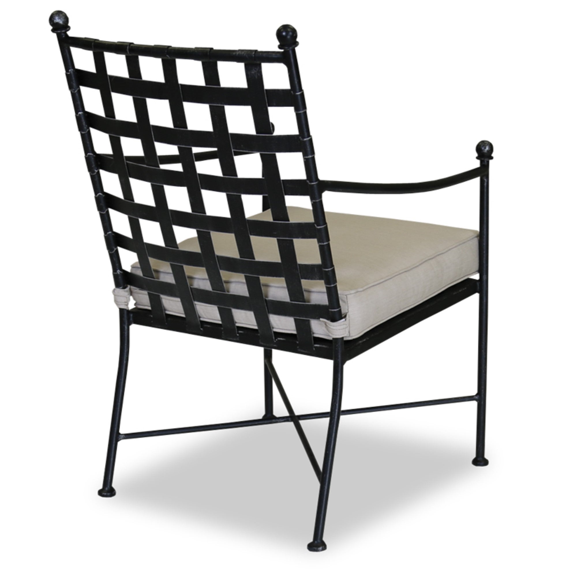 Provence Wrought Iron Cushioned Dining Arm Chair