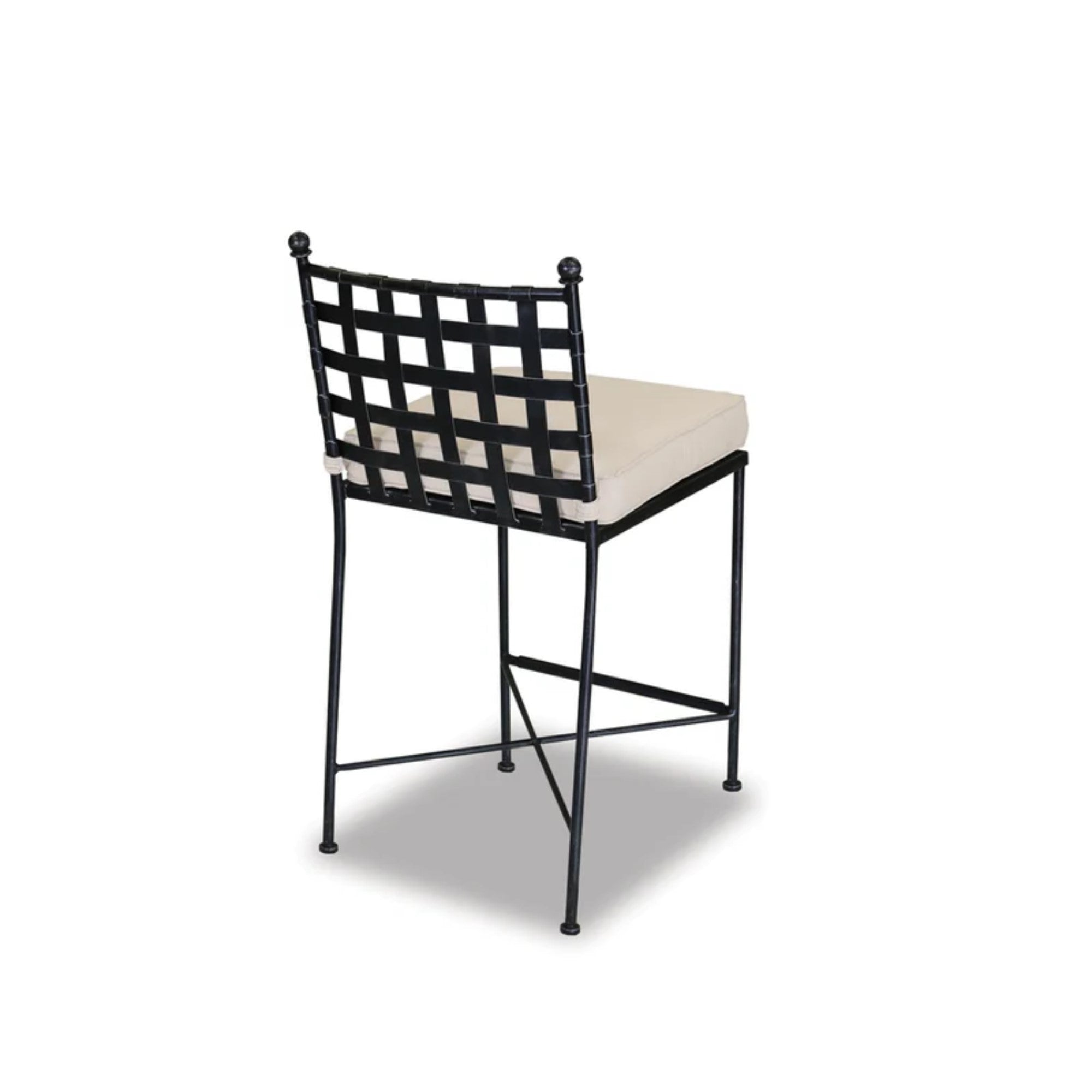 Provence Wrought Iron Cushioned Bar Stool