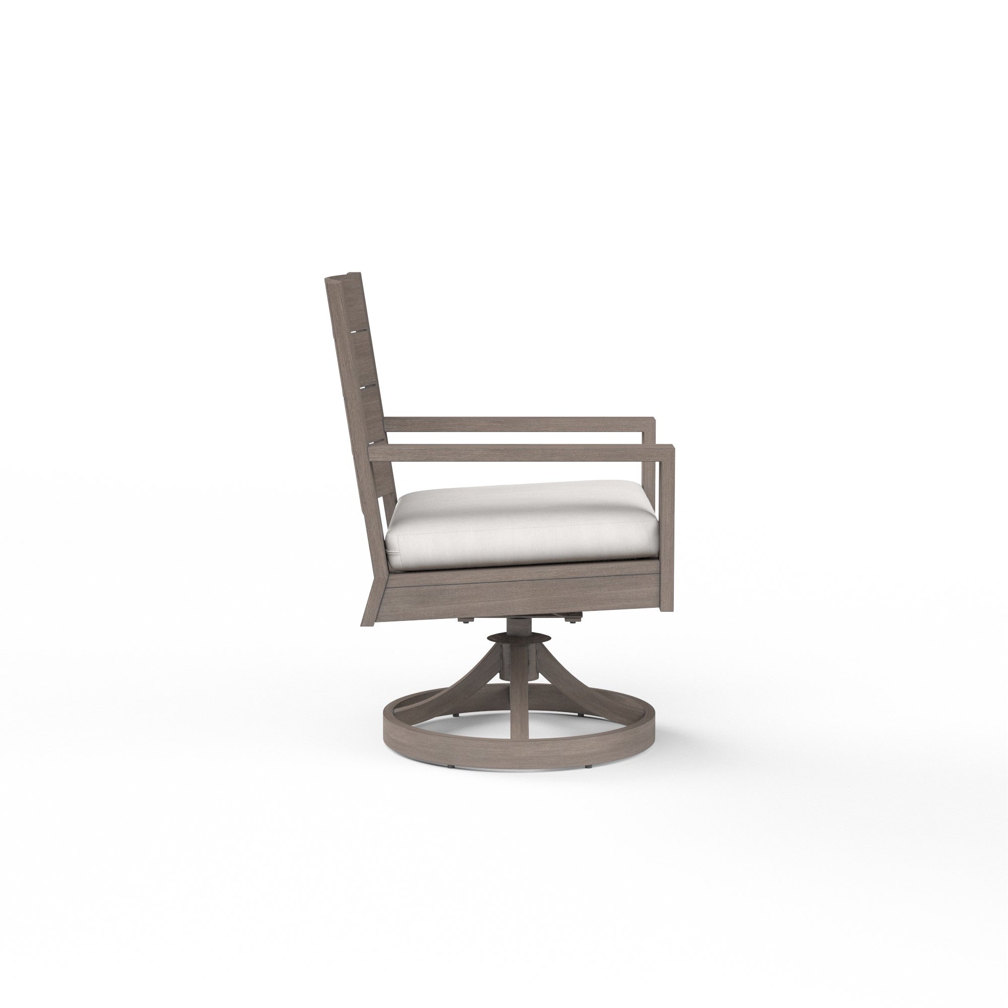 Laguna Aluminum Cushioned Swivel Dining Arm Chair