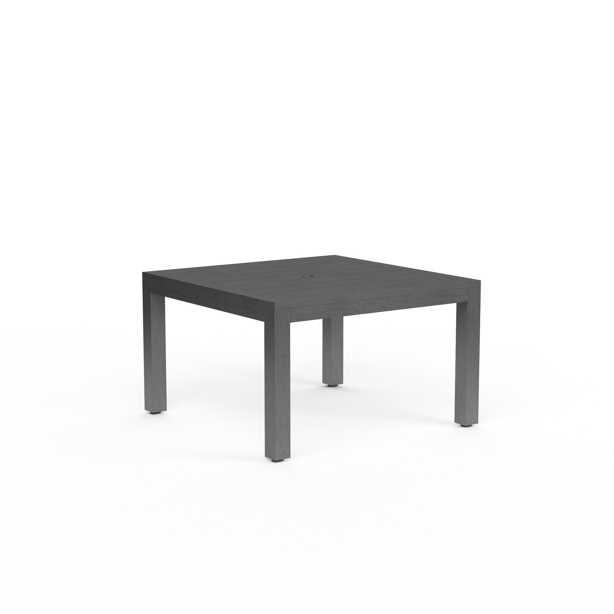 Redondo 48" Square Aluminum Dining Table with Umbrella Hole