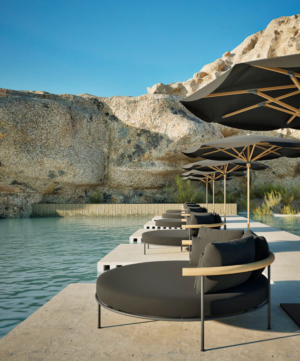 Paros Round Chaise Lounge