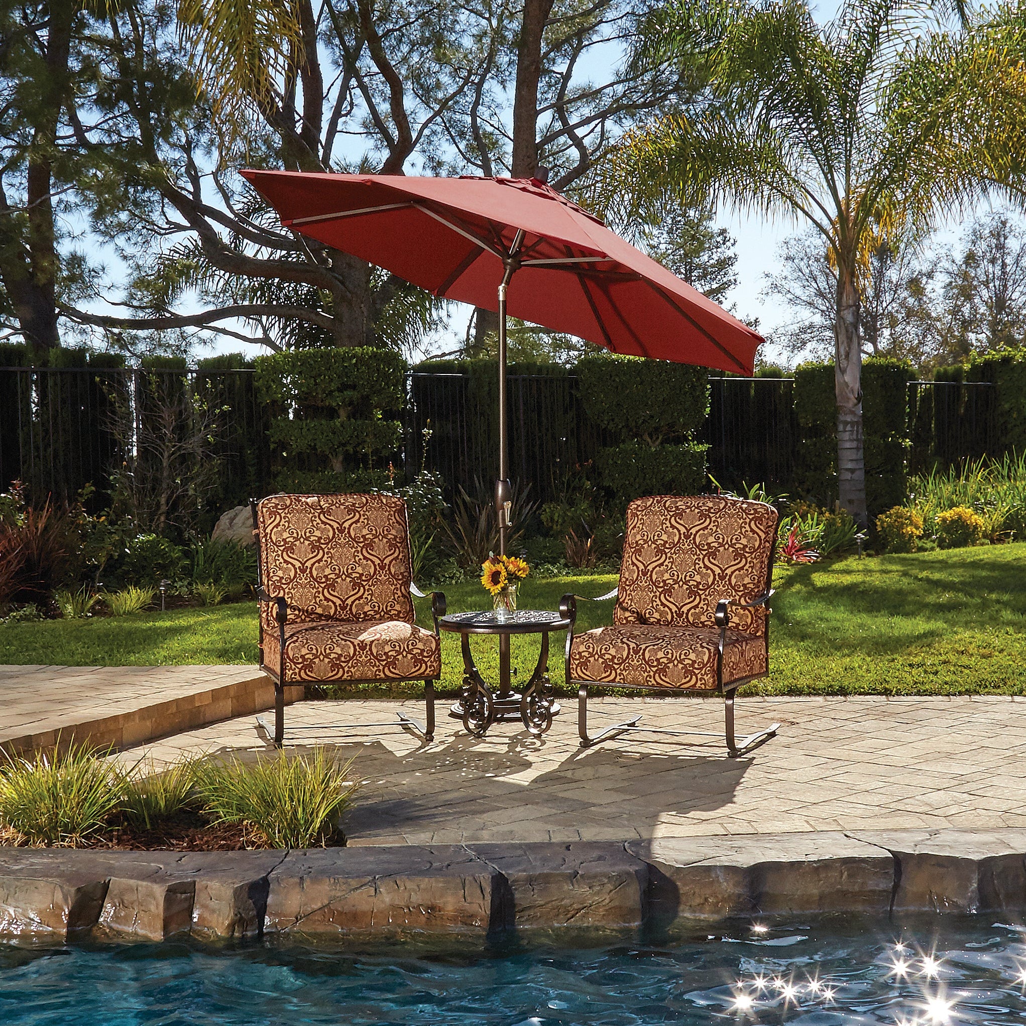 Auto Tilt 11' Octagon Aluminum Market Umbrella