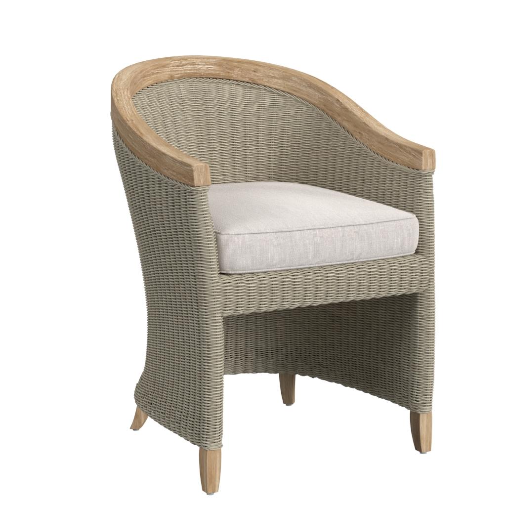 Cambria Teak Cushioned Dining Arm Chair