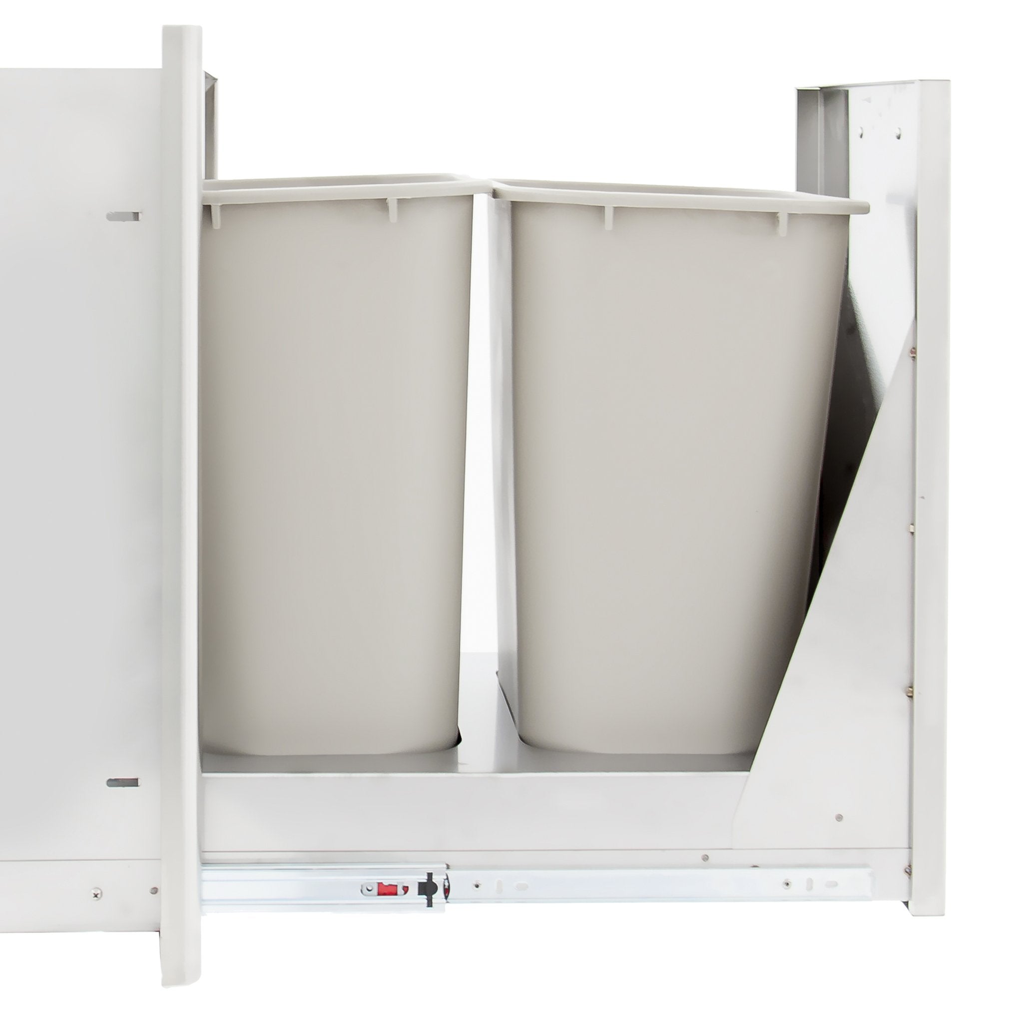 Stainless Steel Roll Out Double Trash and Recycle Drawer