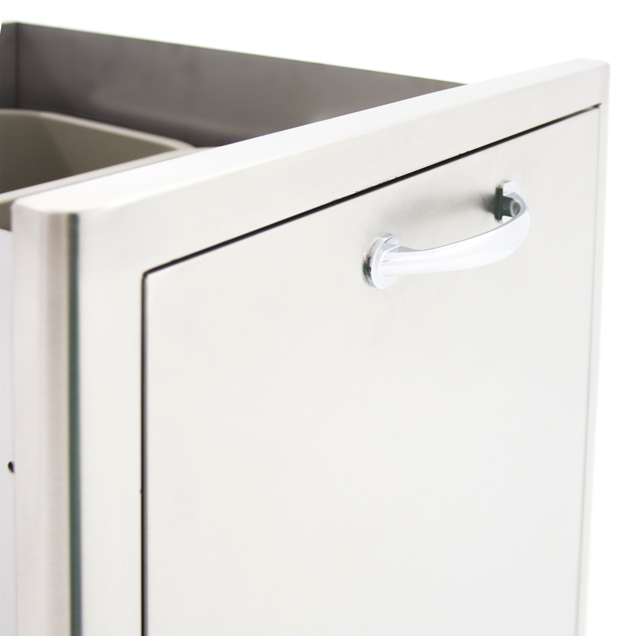 Stainless Steel Roll Out Double Trash and Recycle Drawer