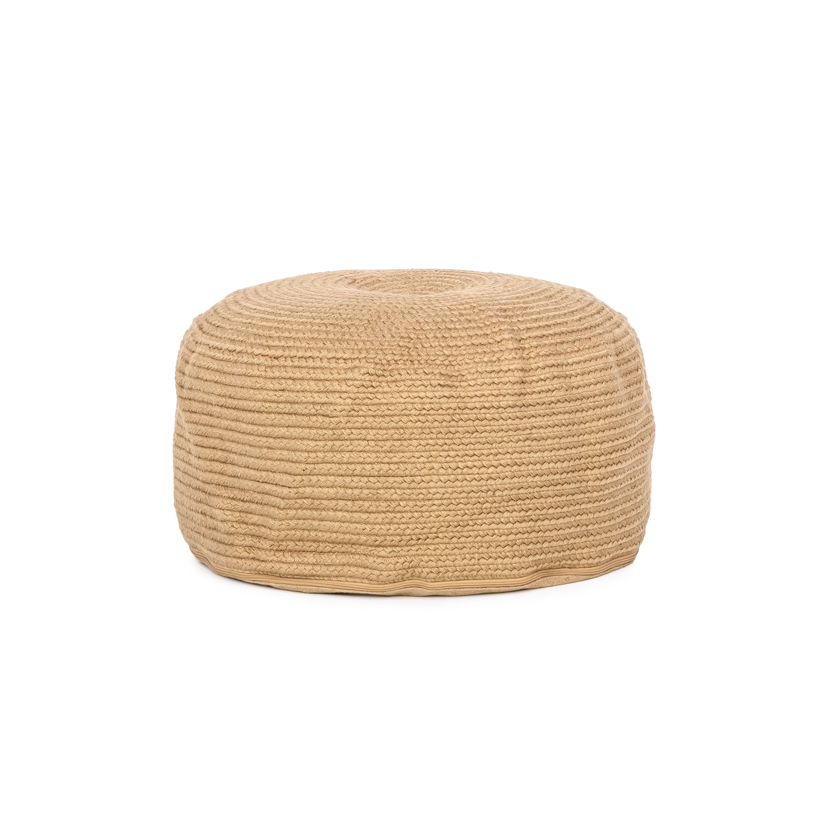 Braided Natural Pouf