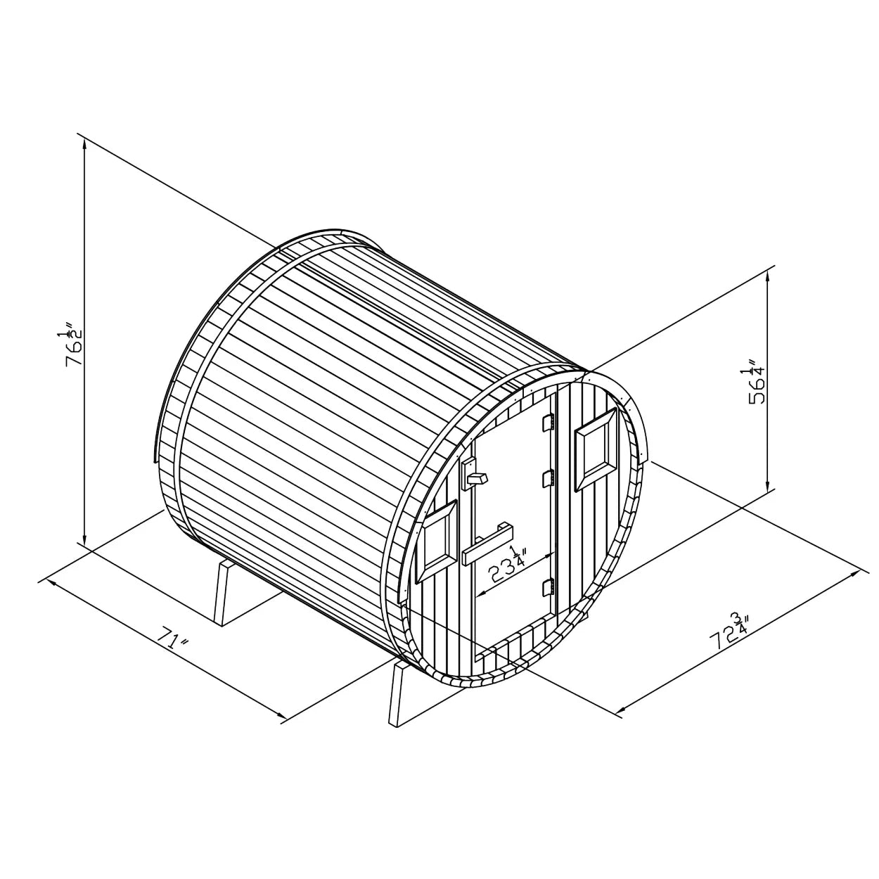 6-Person Barrel Outdoor Sauna