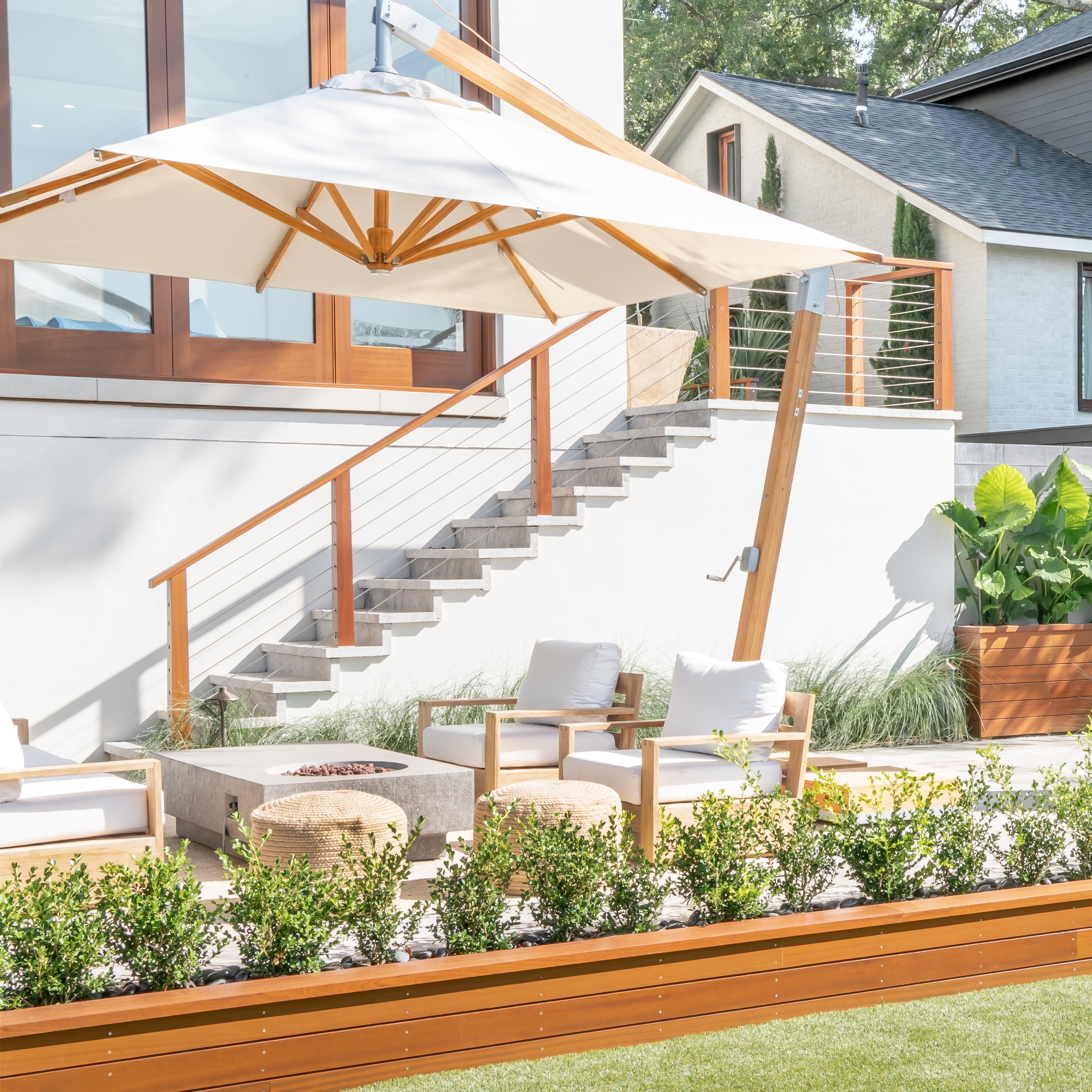 Braided Natural Pouf