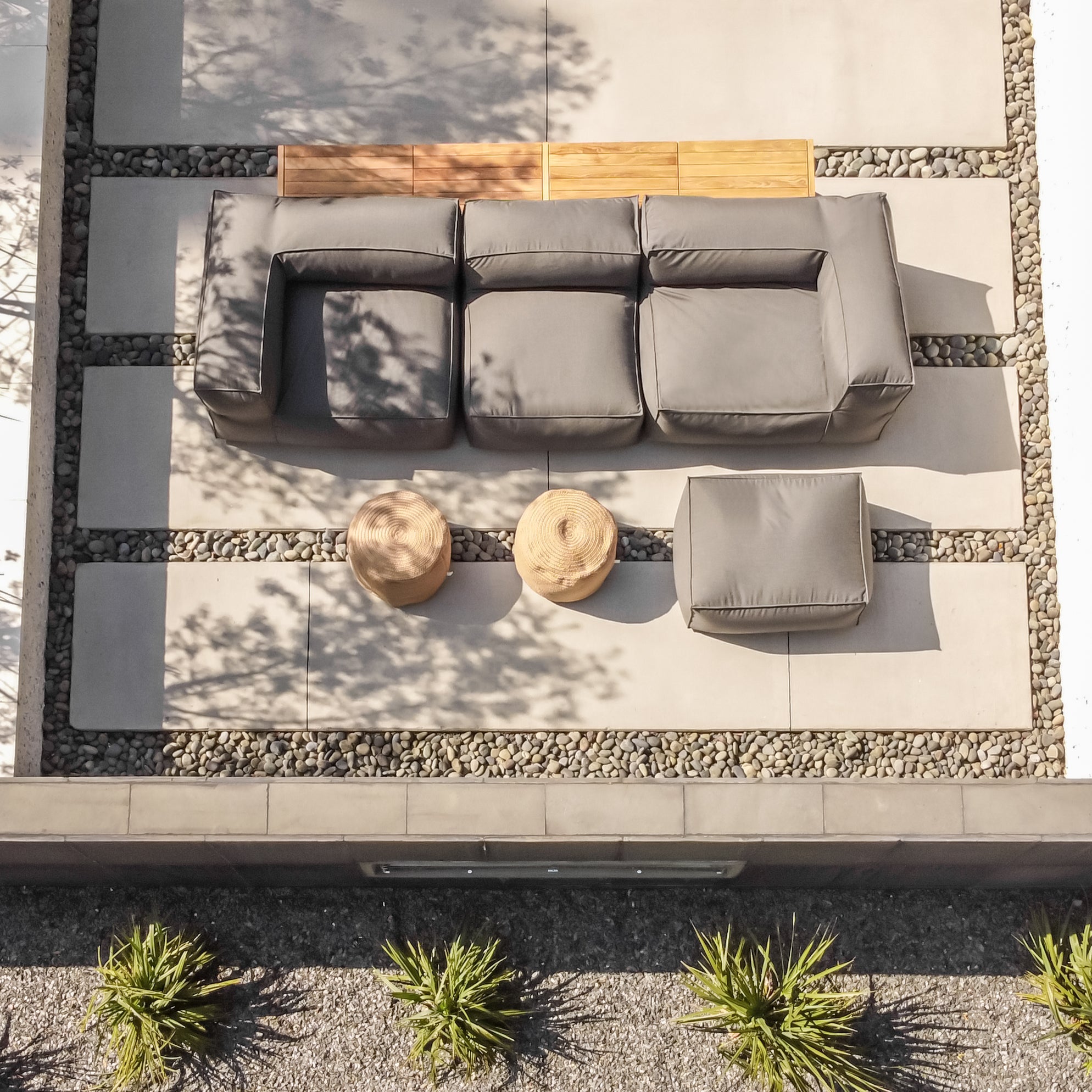 Braided Natural Pouf