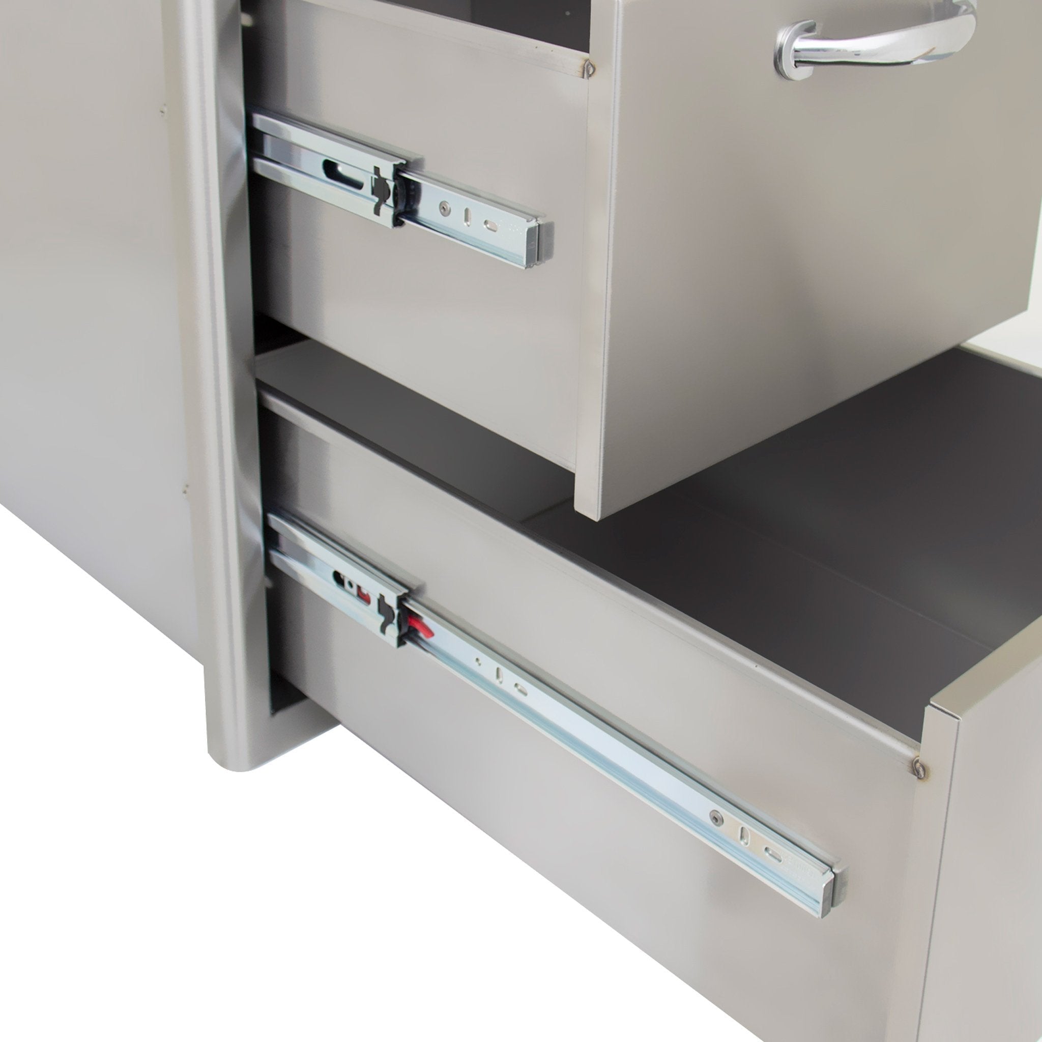 16" Stainless Steel Double Access Drawer