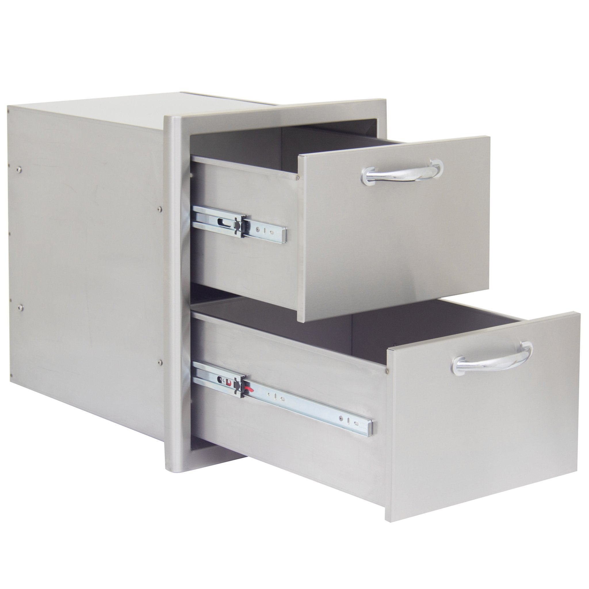 16" Stainless Steel Double Access Drawer