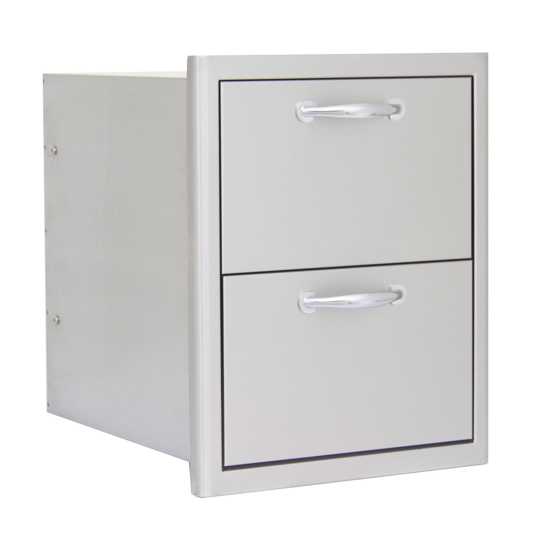 16" Stainless Steel Double Access Drawer