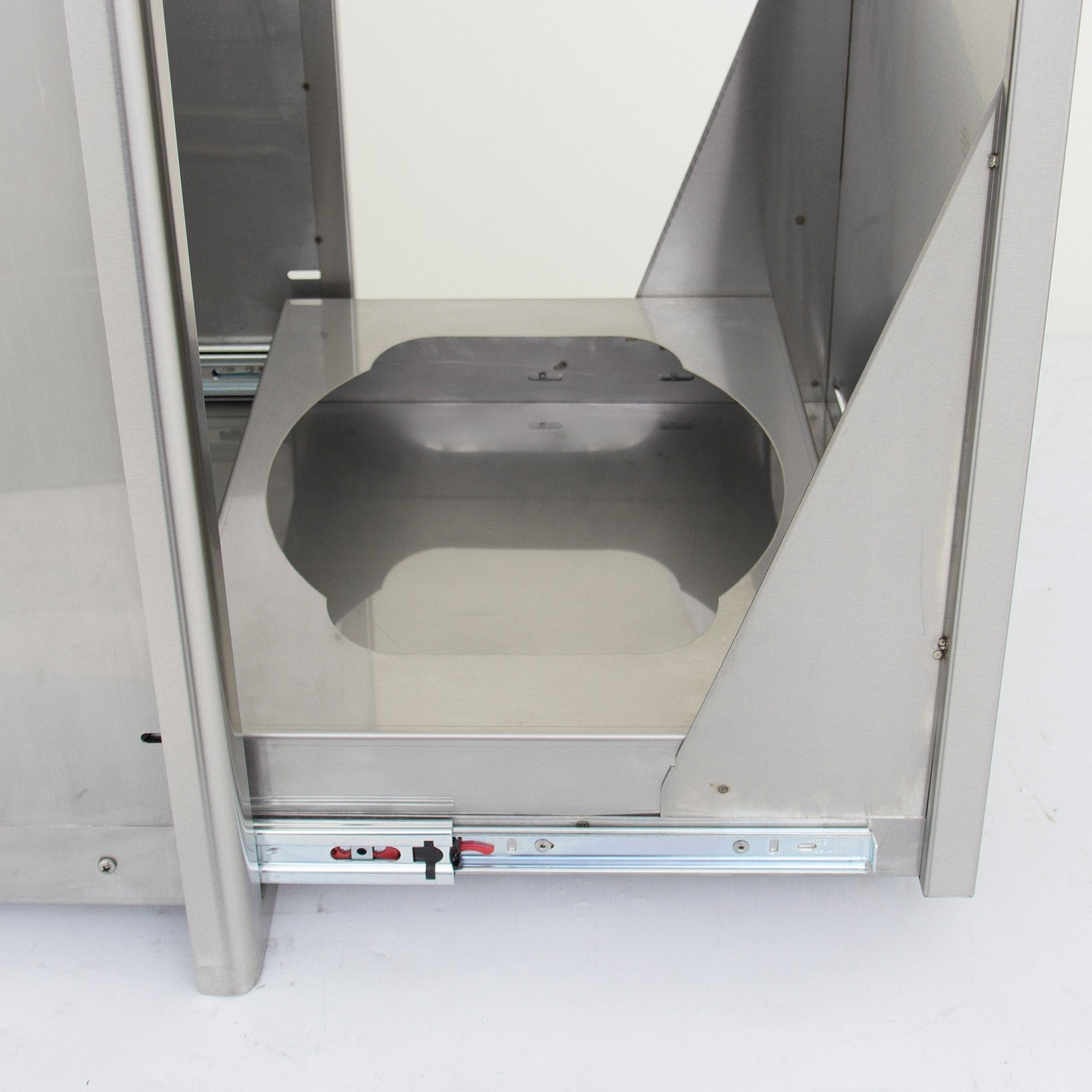 18" Stainless Steel Roll Out Trash and Propane Tank Storage Drawer