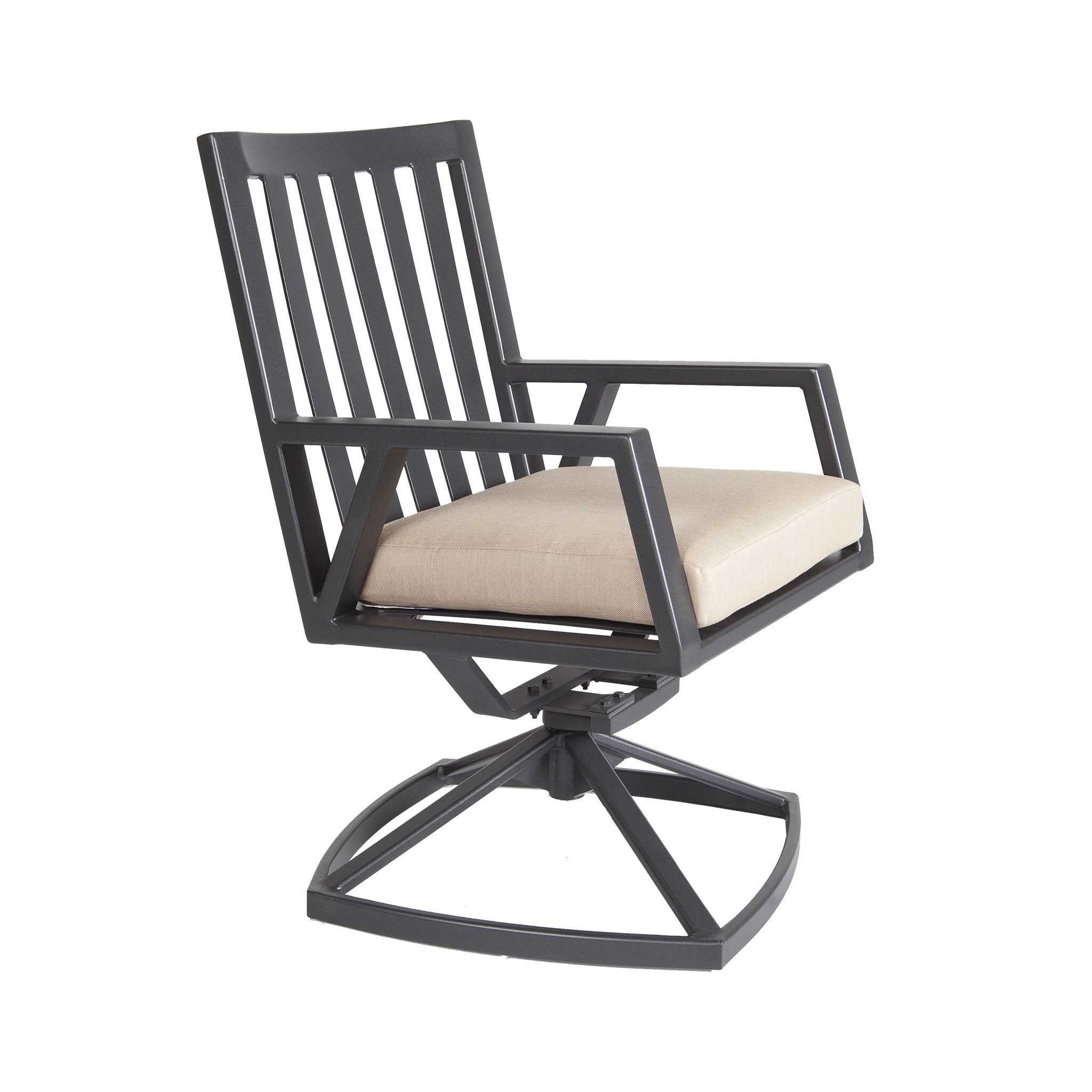 Aris Cushioned Swivel Rocker Dining Arm Chair