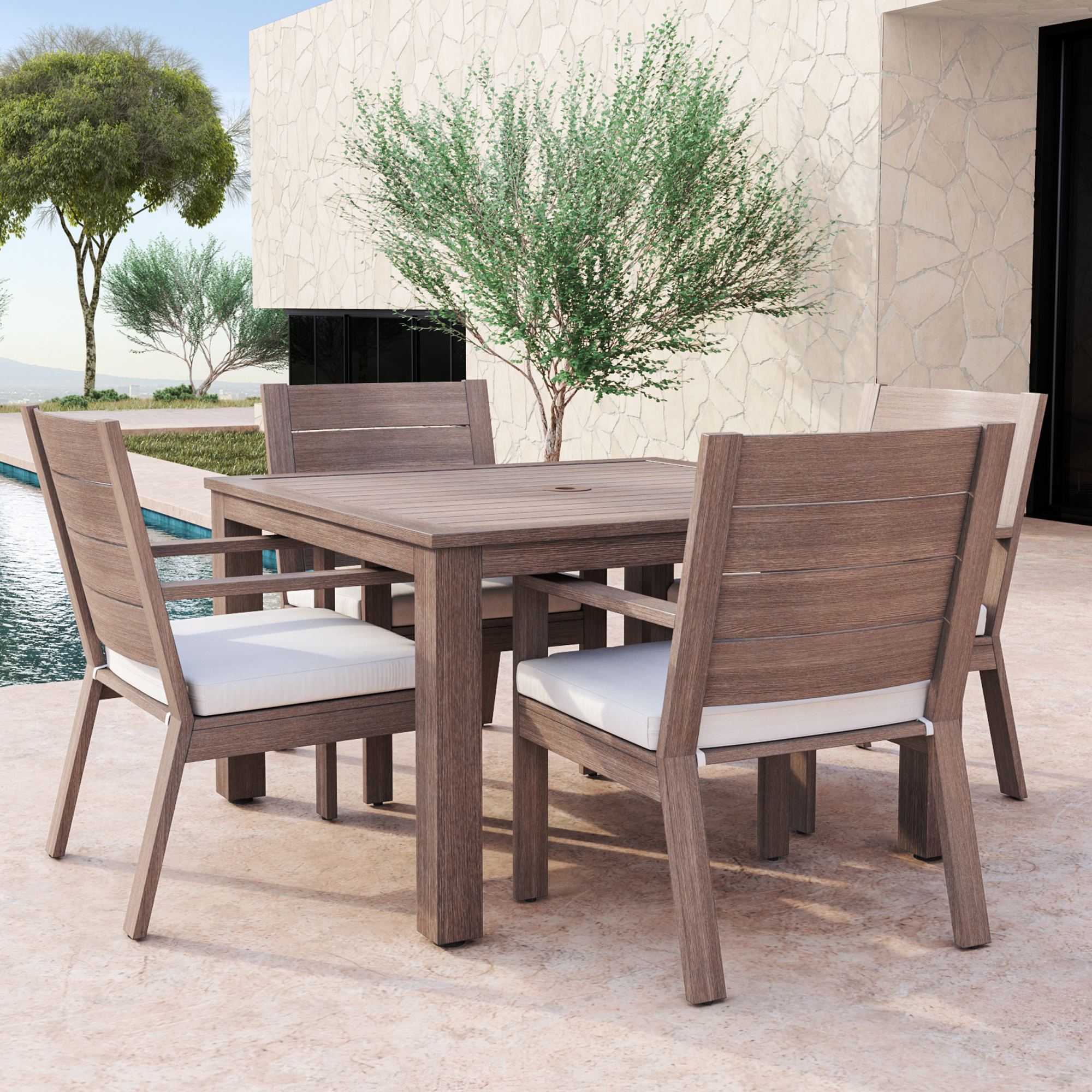 Laguna 48" Square Aluminum Dining Table