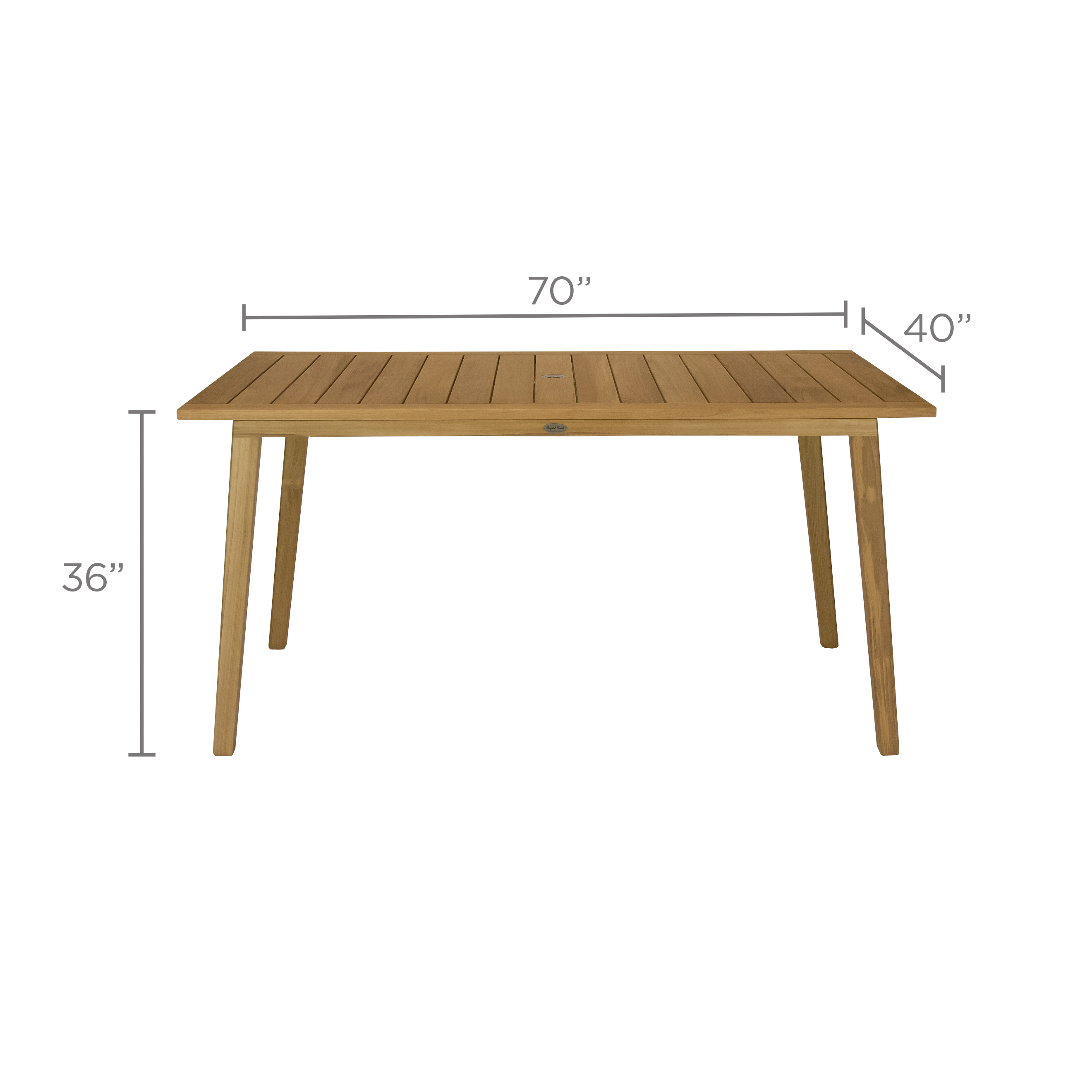 Admiral 40" x 70" Rectangular Counter Table with Umbrella Hole