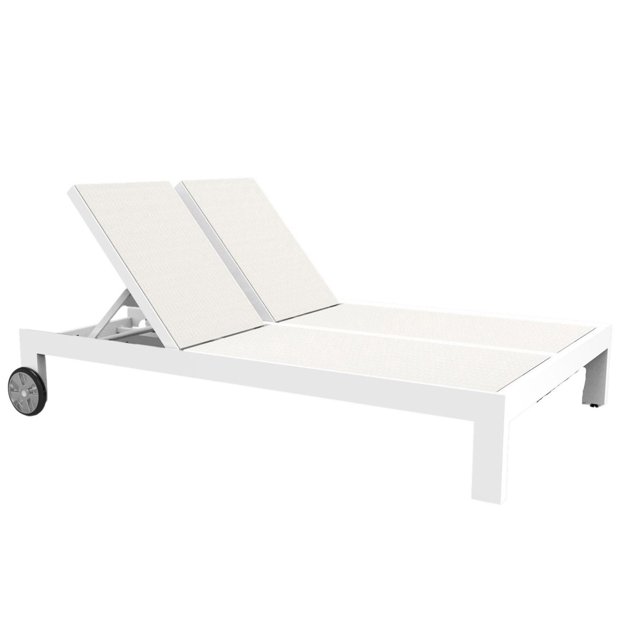Newport Aluminum Sling Double Chaise Lounge