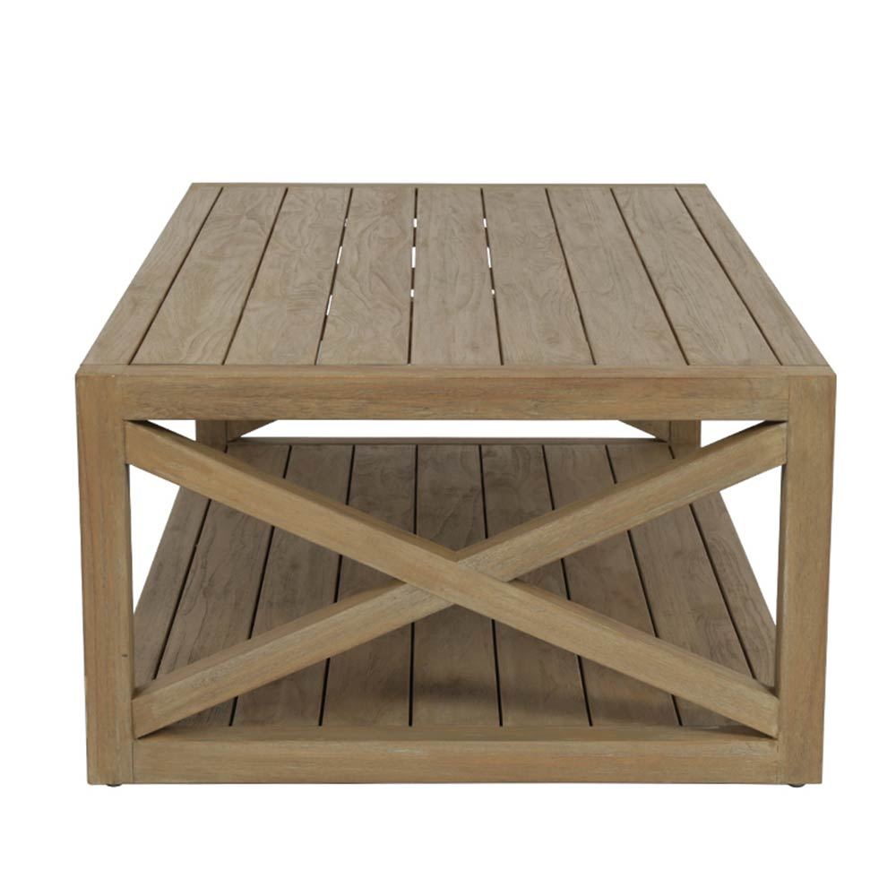 Coastal Teak 60" x 33" Rectangular X Coffee Table