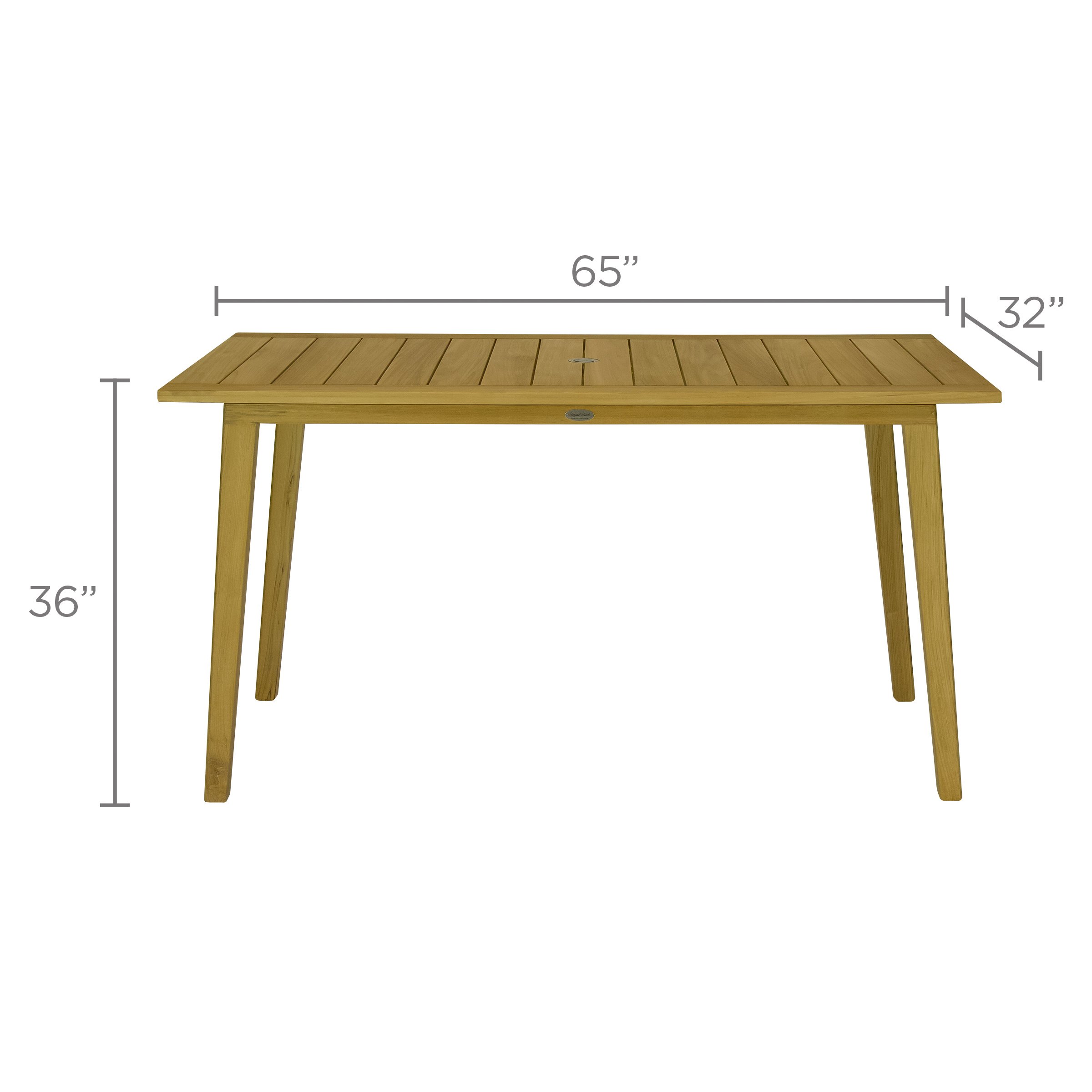 Admiral 32" x 65" Rectangular Counter Table with Umbrella Hole