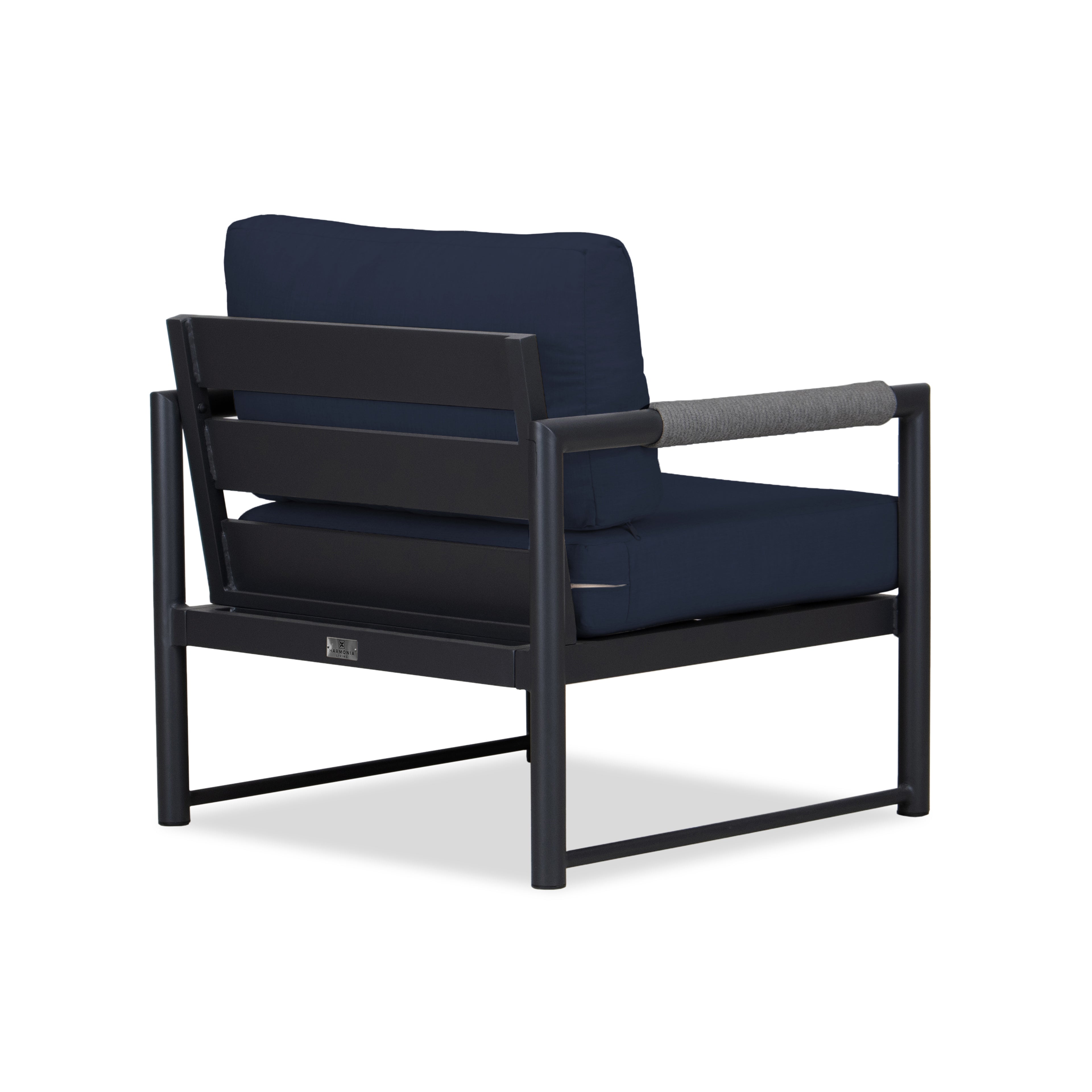 Alto Club Chair#Finish_Black#Fabric_Spectrum Indigo