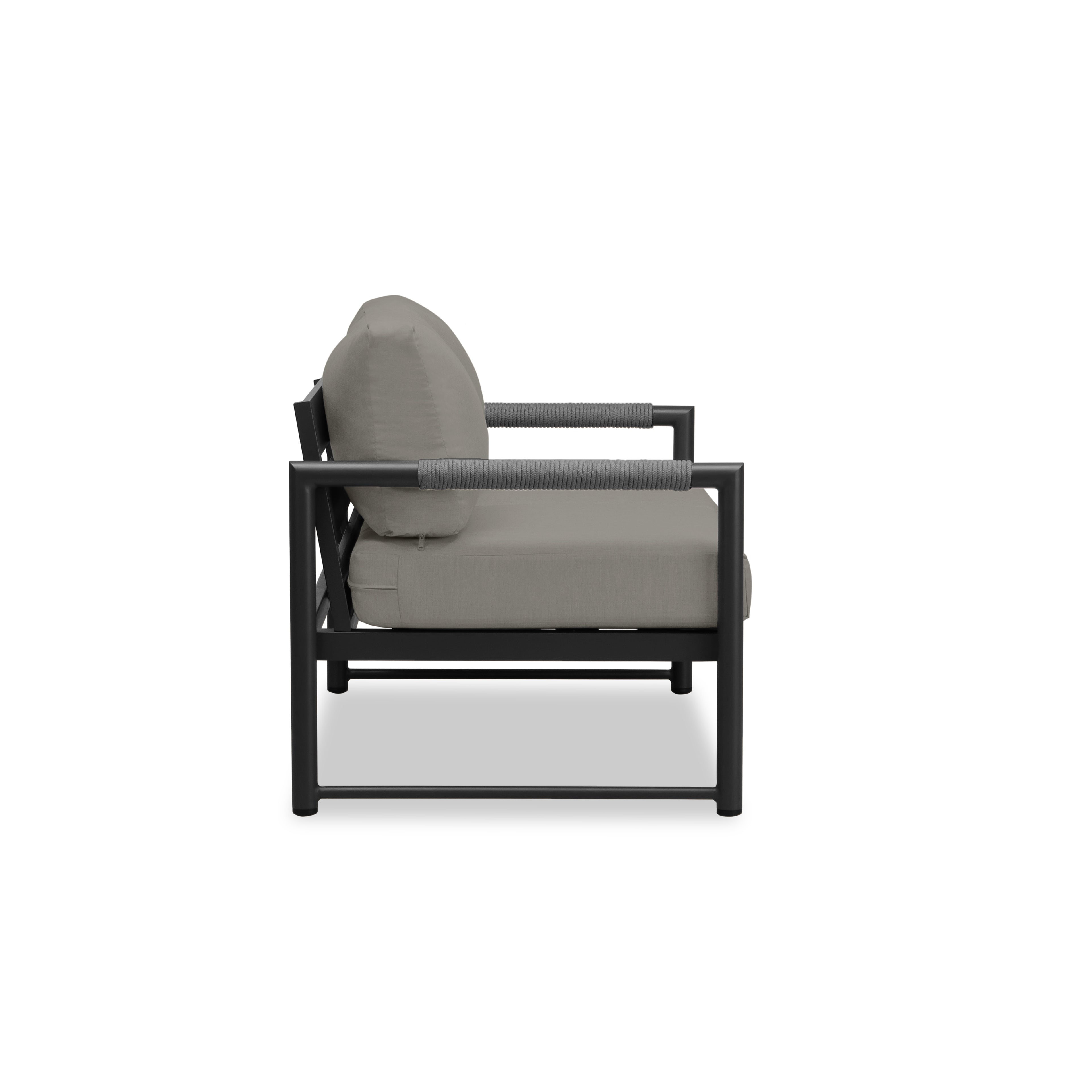Alto Loveseat#Finish_Black#Fabric_Canvas Charcoal