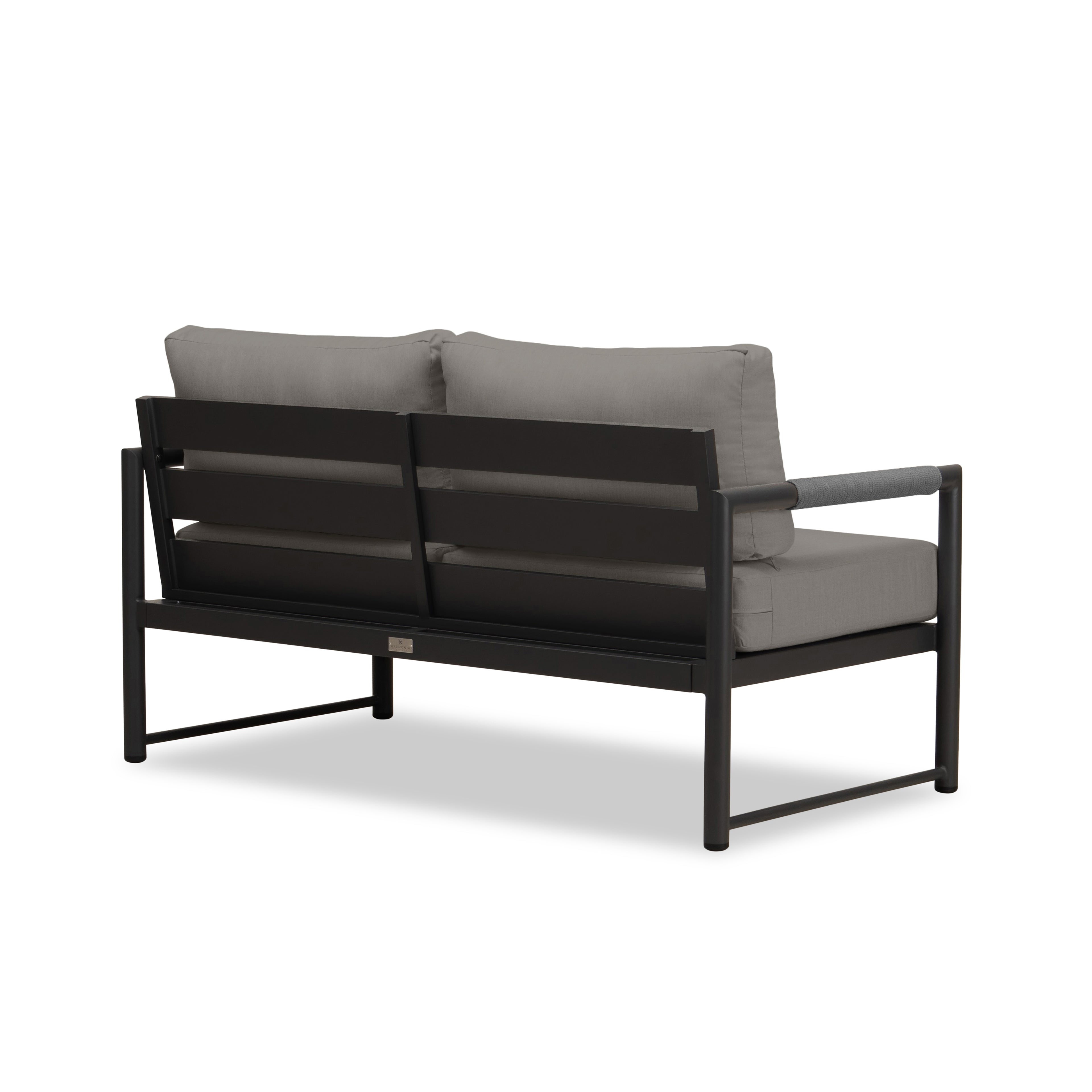 Alto Loveseat#Finish_Black#Fabric_Canvas Charcoal