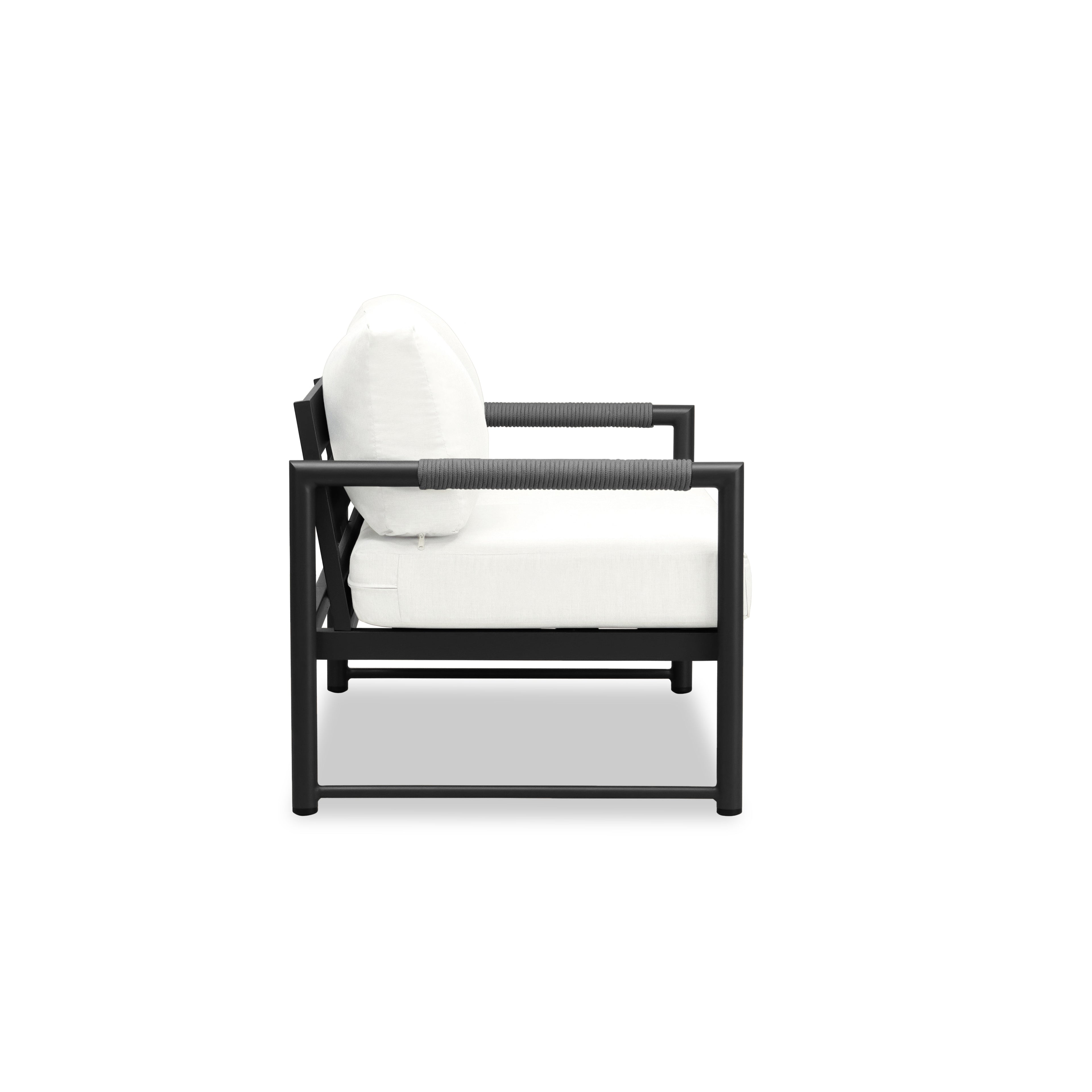 Alto Loveseat#Finish_Black#Fabric_Canvas Natural