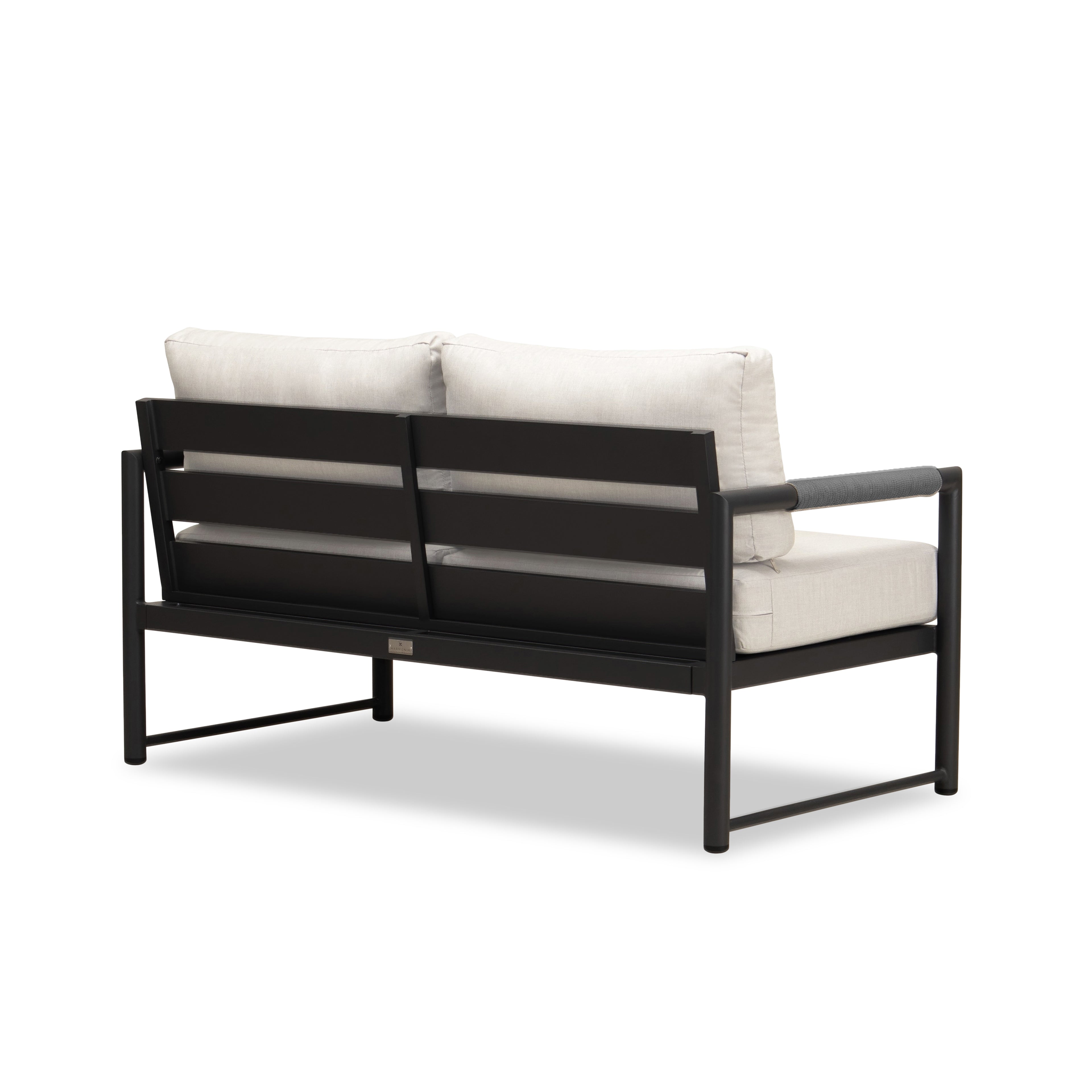 Alto Loveseat#Finish_Black#Fabric_Cast Silver