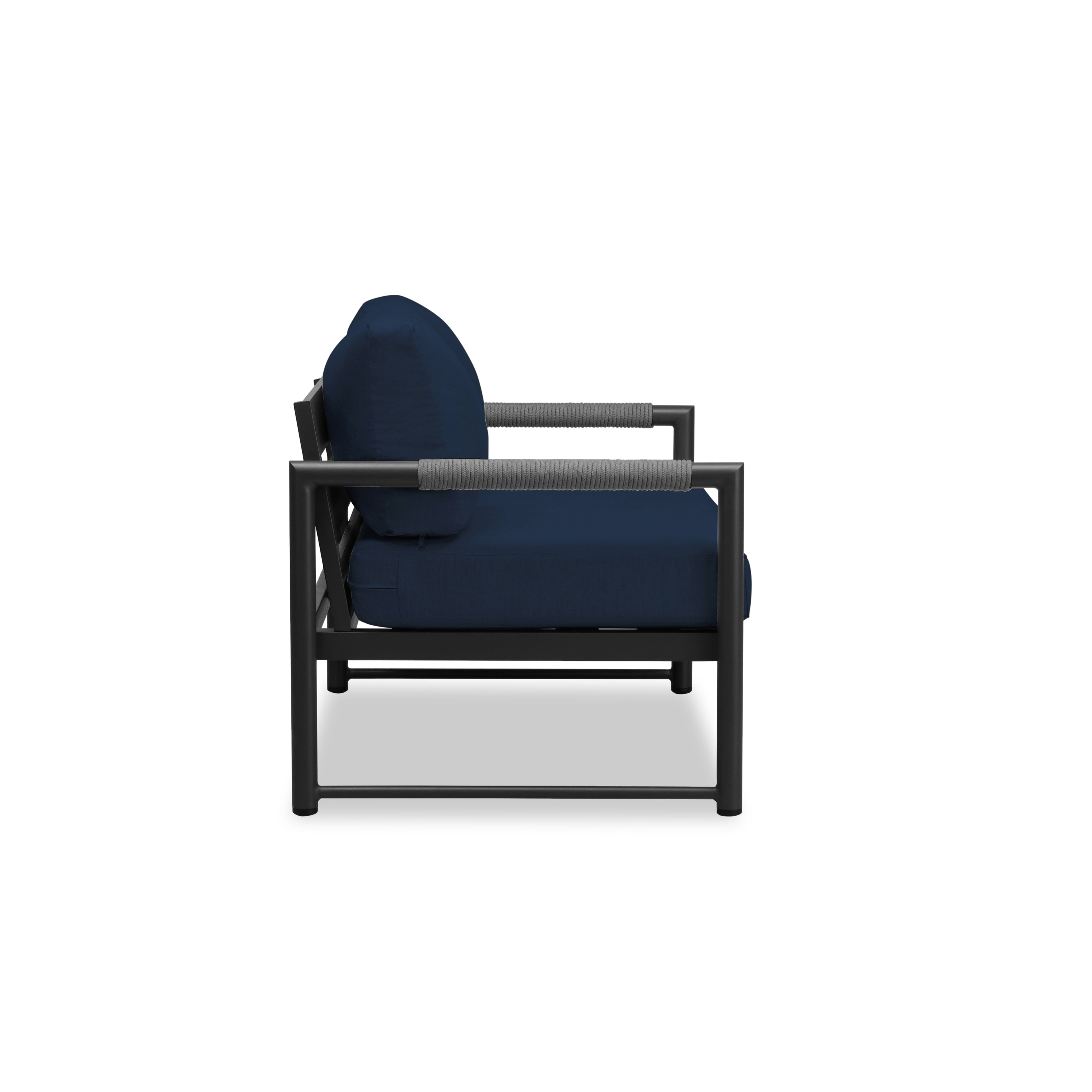 Alto Loveseat#Finish_Black#Fabric_Spectrum Indigo