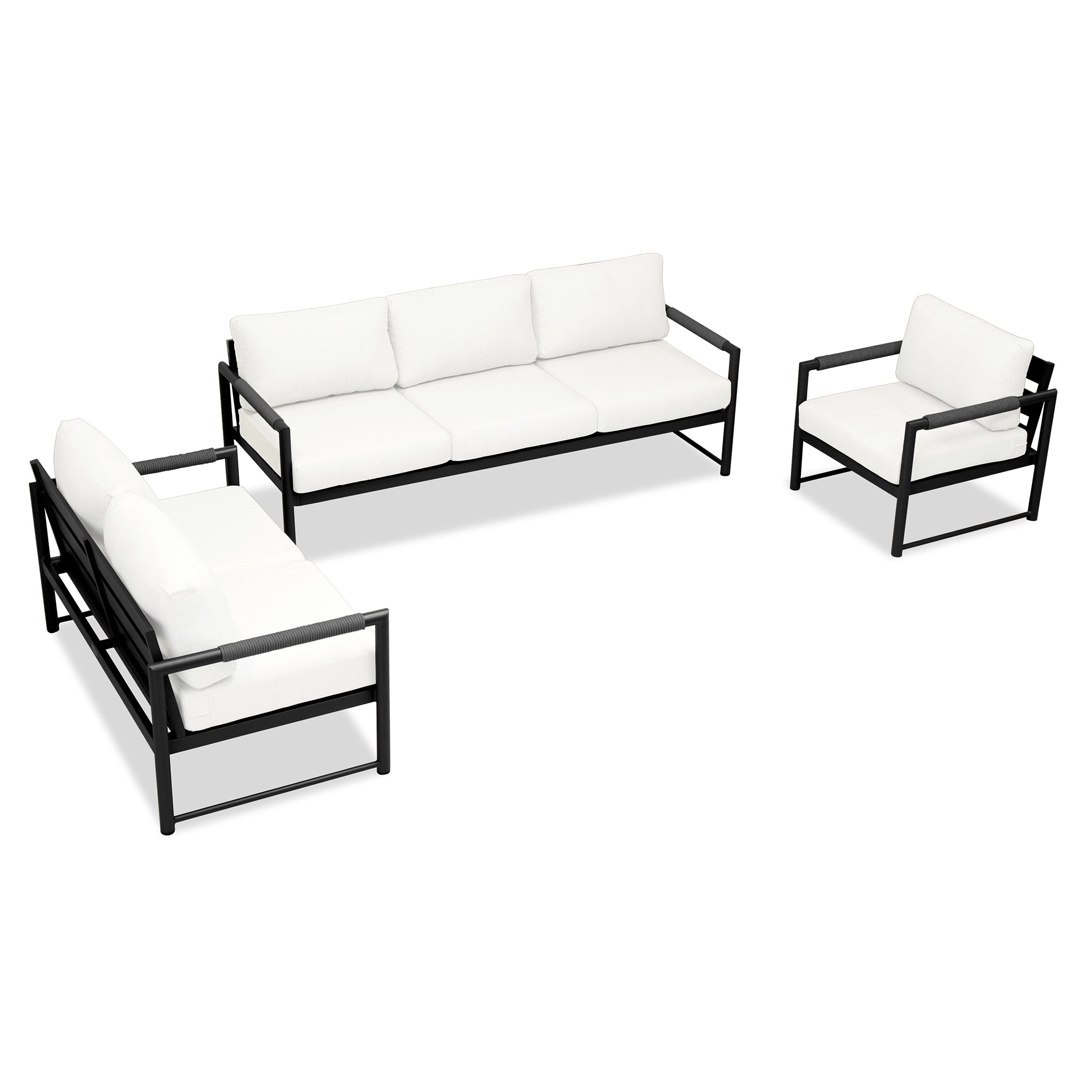 variant:Club Chair and Loveseat / Black/Carbon / Canvas Natural