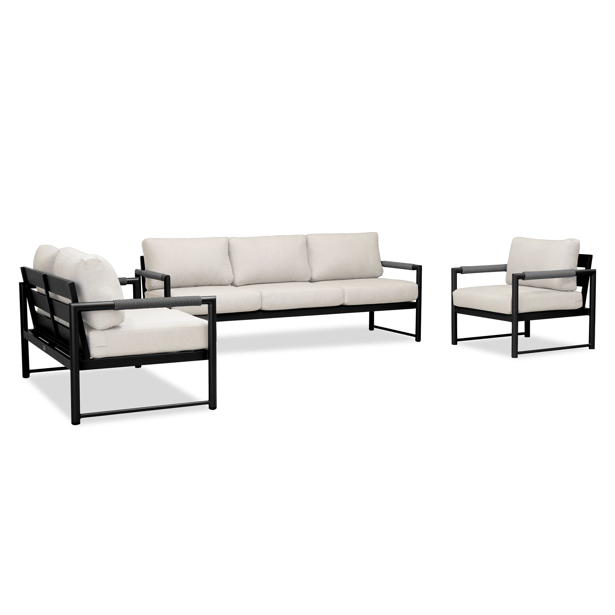 variant:Club Chair and Loveseat / Black/Carbon / Cast Silver