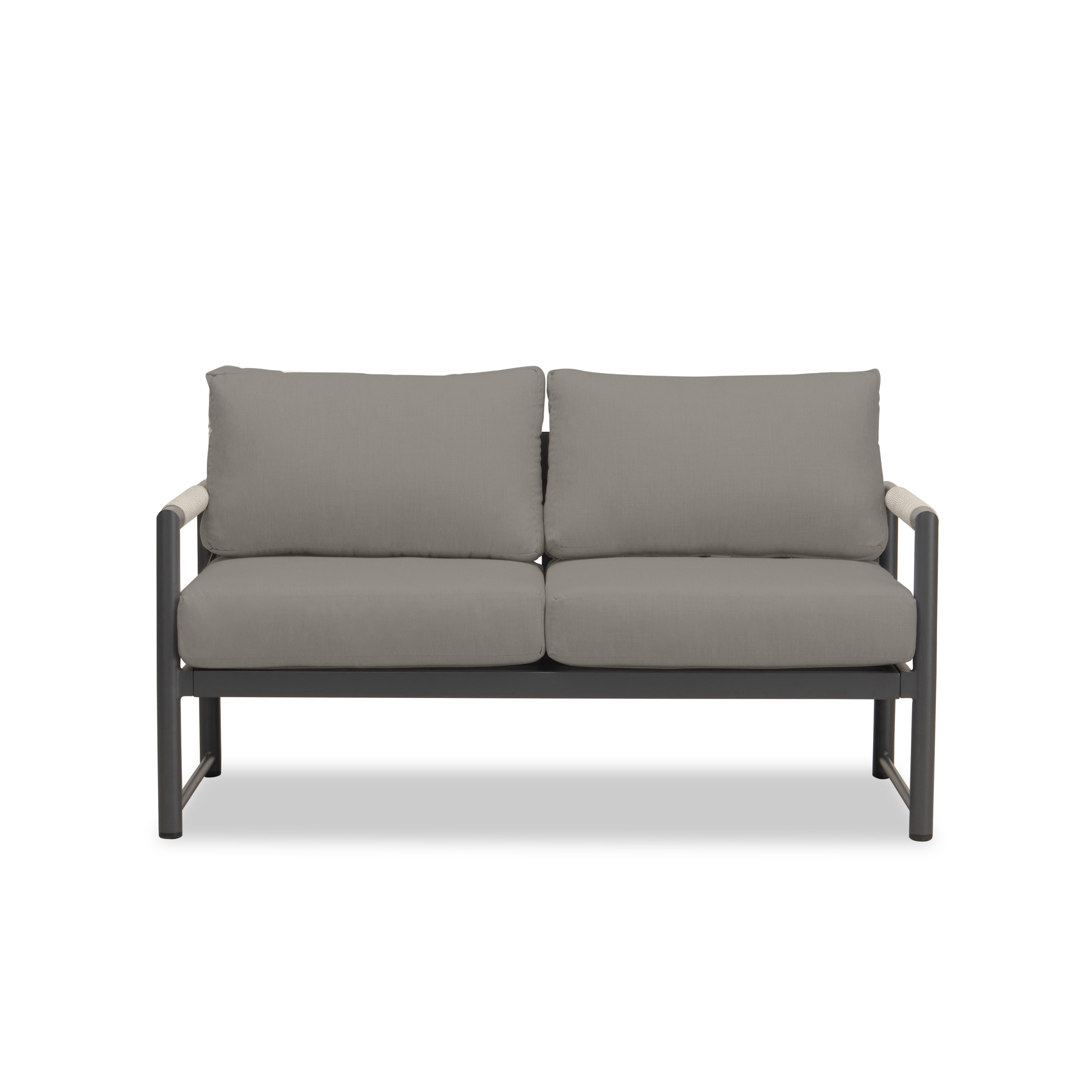 Alto Loveseat#Finish_Slate#Fabric_Canvas Charcoal