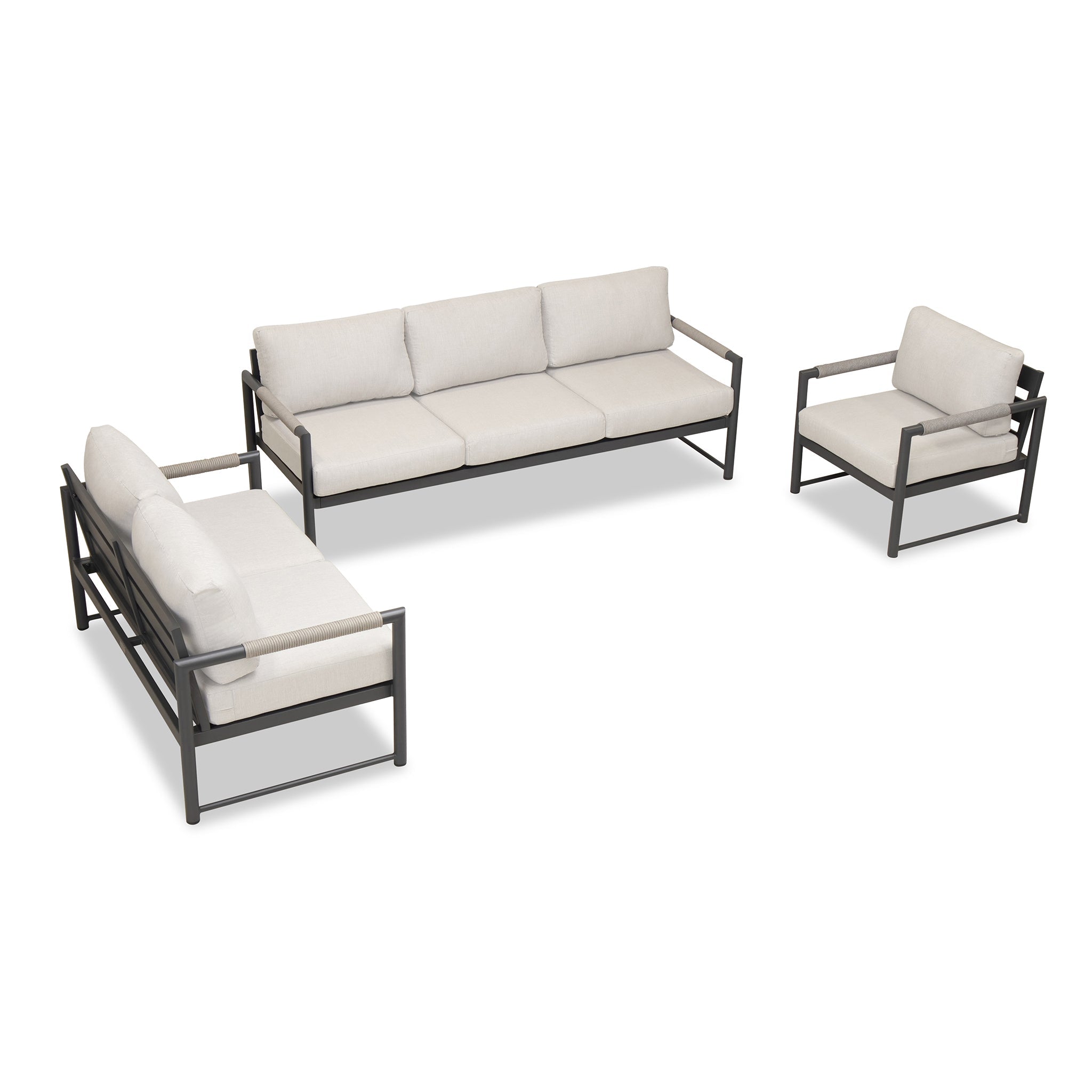variant:Club Chair and Loveseat / Slate/Pebble Gray / Cast Silver